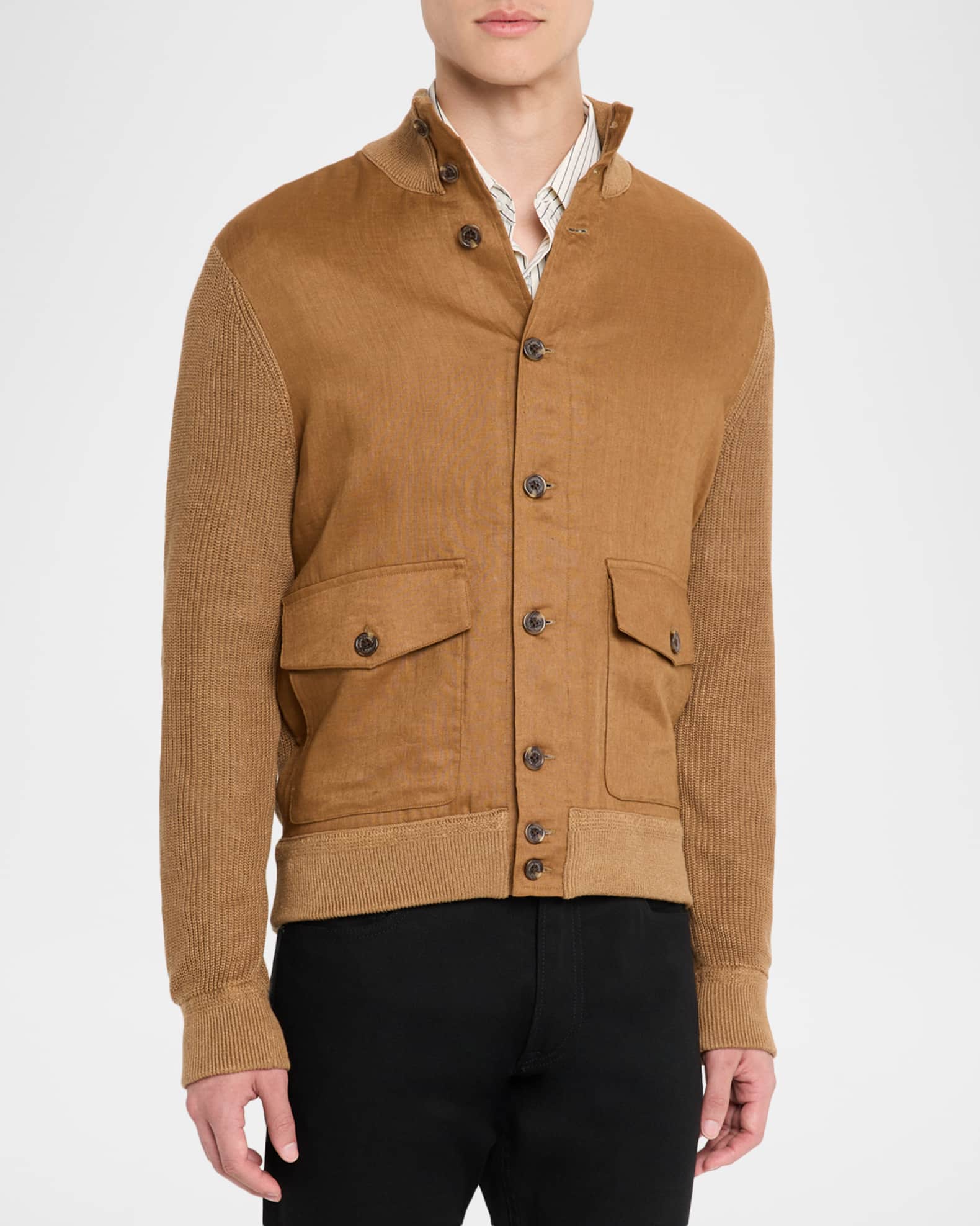 Polo Ralph Lauren Men's Hybrid Linen Cardigan | Neiman Marcus