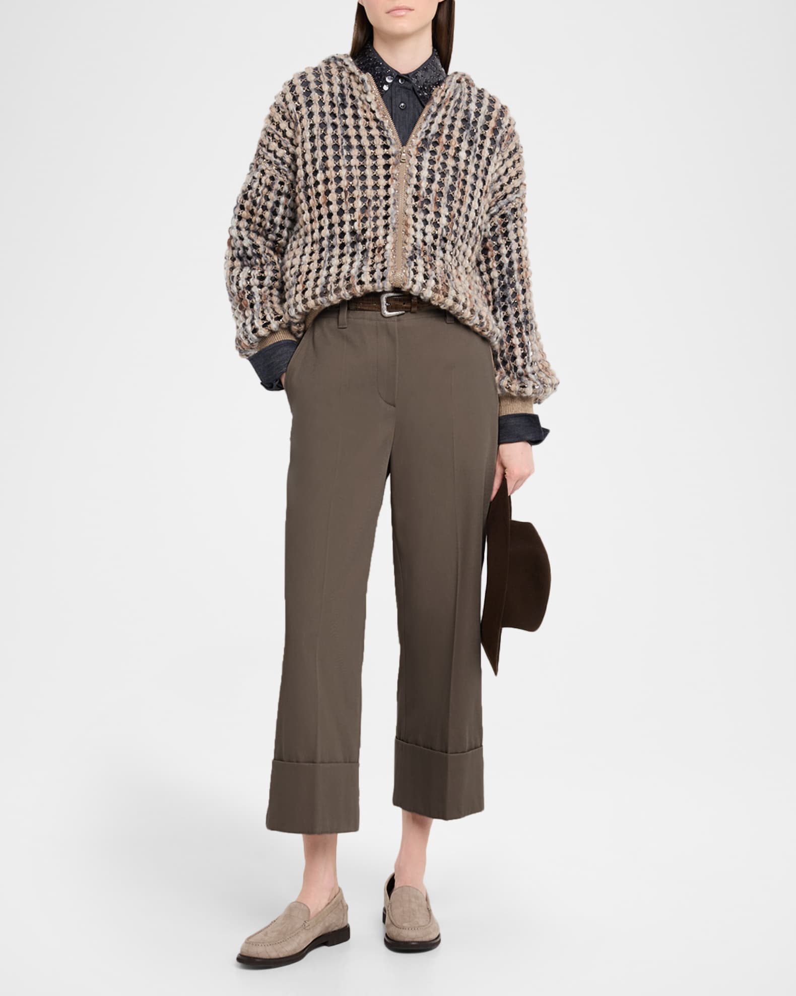 Brunello Cucinelli Cotton Couture Gabardine Straight-Leg