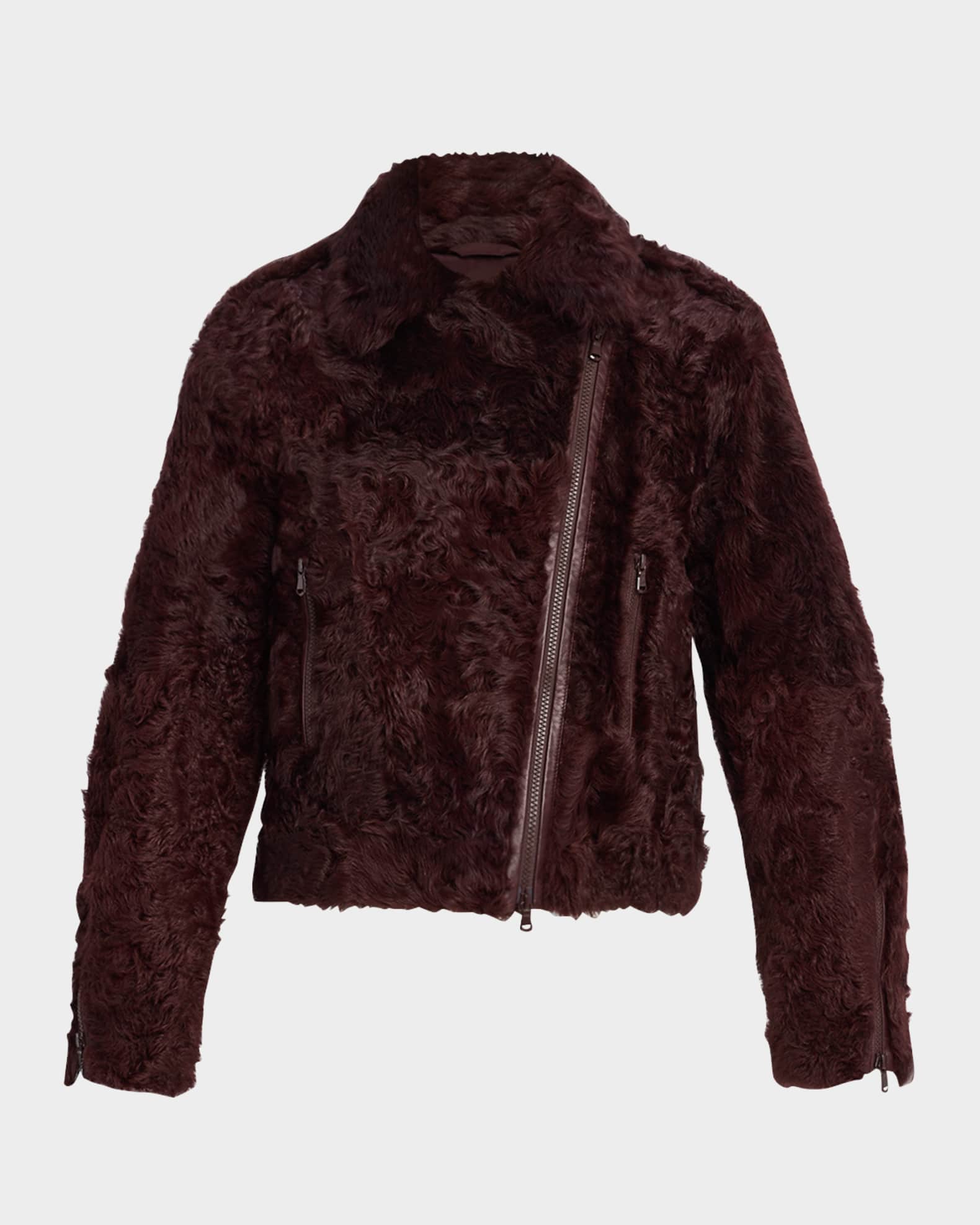 Capretta Sheep Shearling Moto Jacket 0