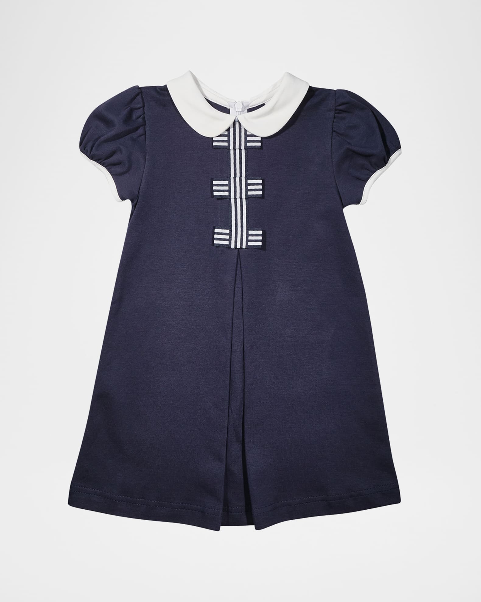 Girl's Knit Dress with Stripe Ribbon Bows, Size 2-6 0