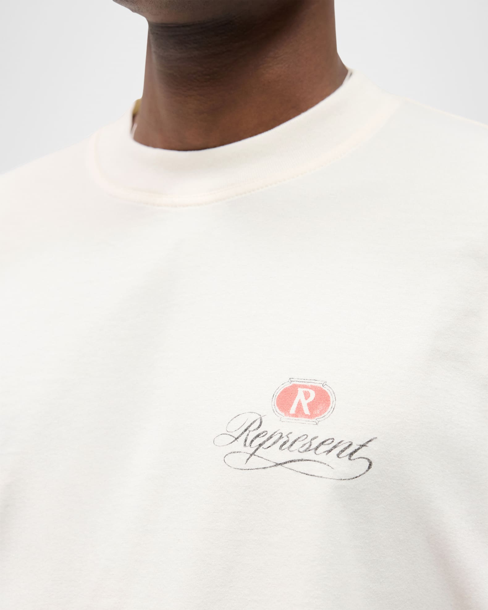 REPRESENT Men's Grand Vintage Hand Drawn Logo T-Shirt