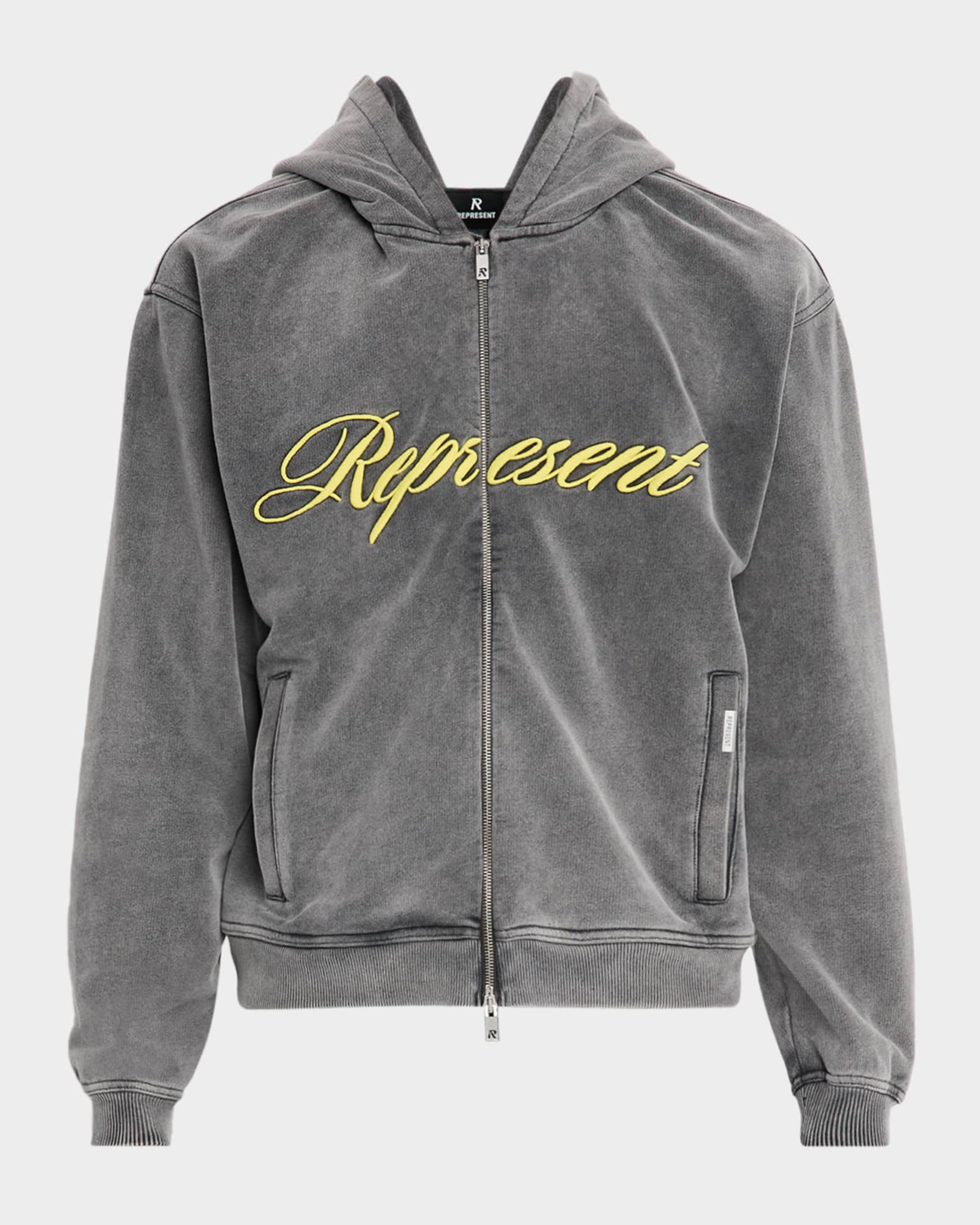 REPRESENT Men's Cotton Script Logo Full-Zip Hoodie | Neiman