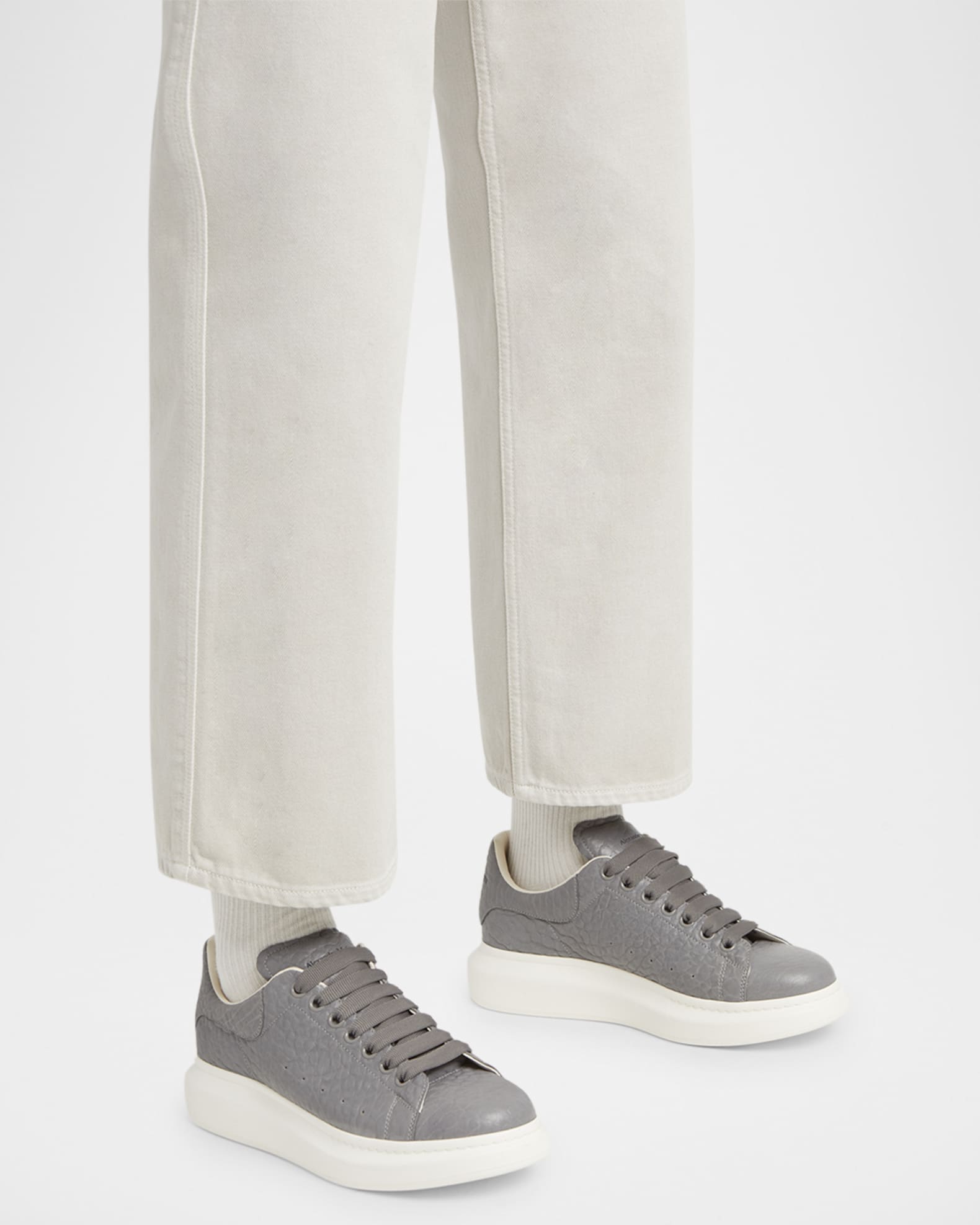 Men's Grainy Leather Oversized Sneakers 1