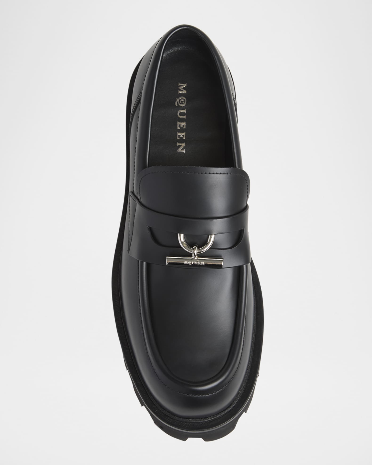 McQueen Men's T-Bar Parachute Leather Loafers Neiman Marcus