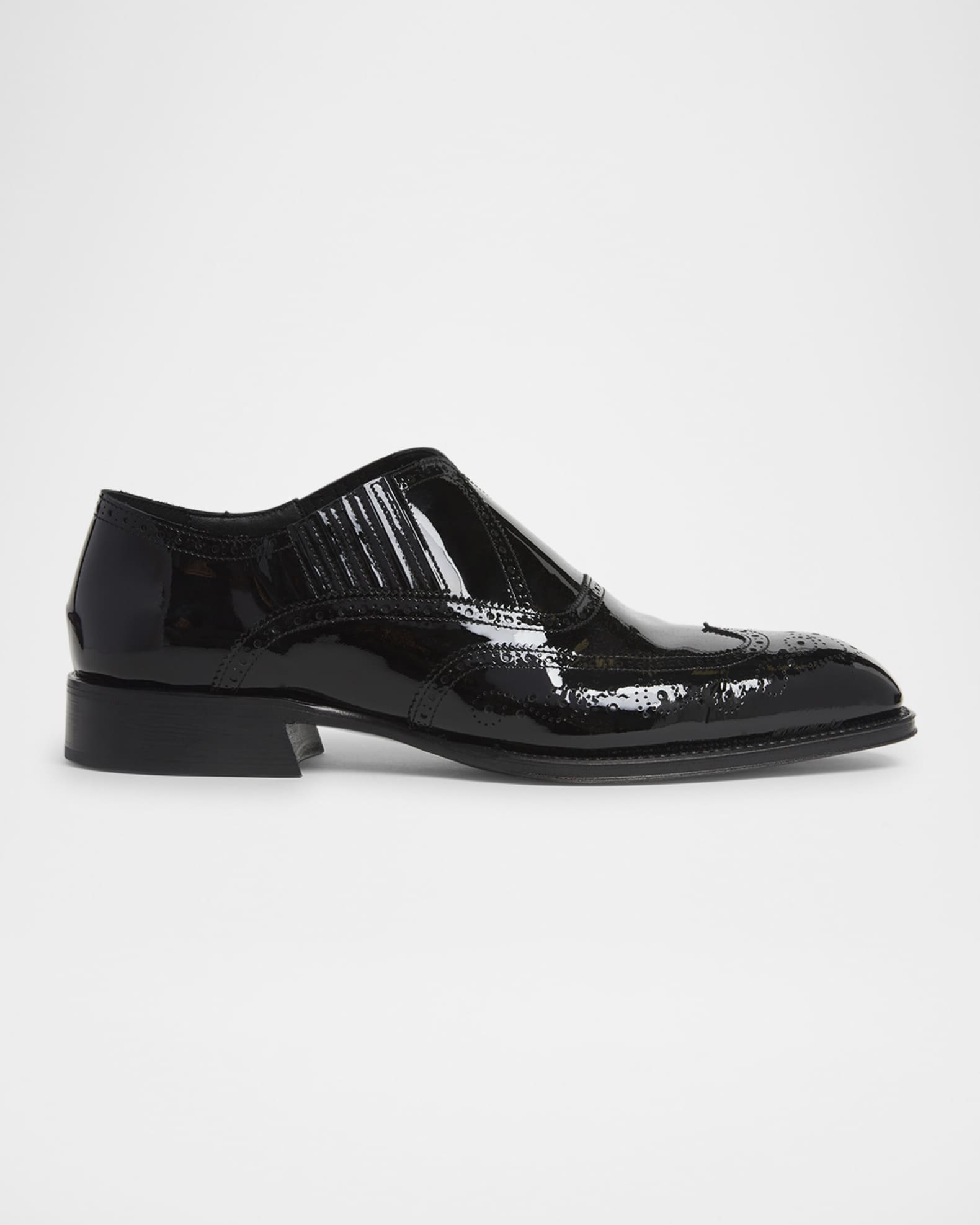 Men's Patent Wingtip Brogue Loafers 0