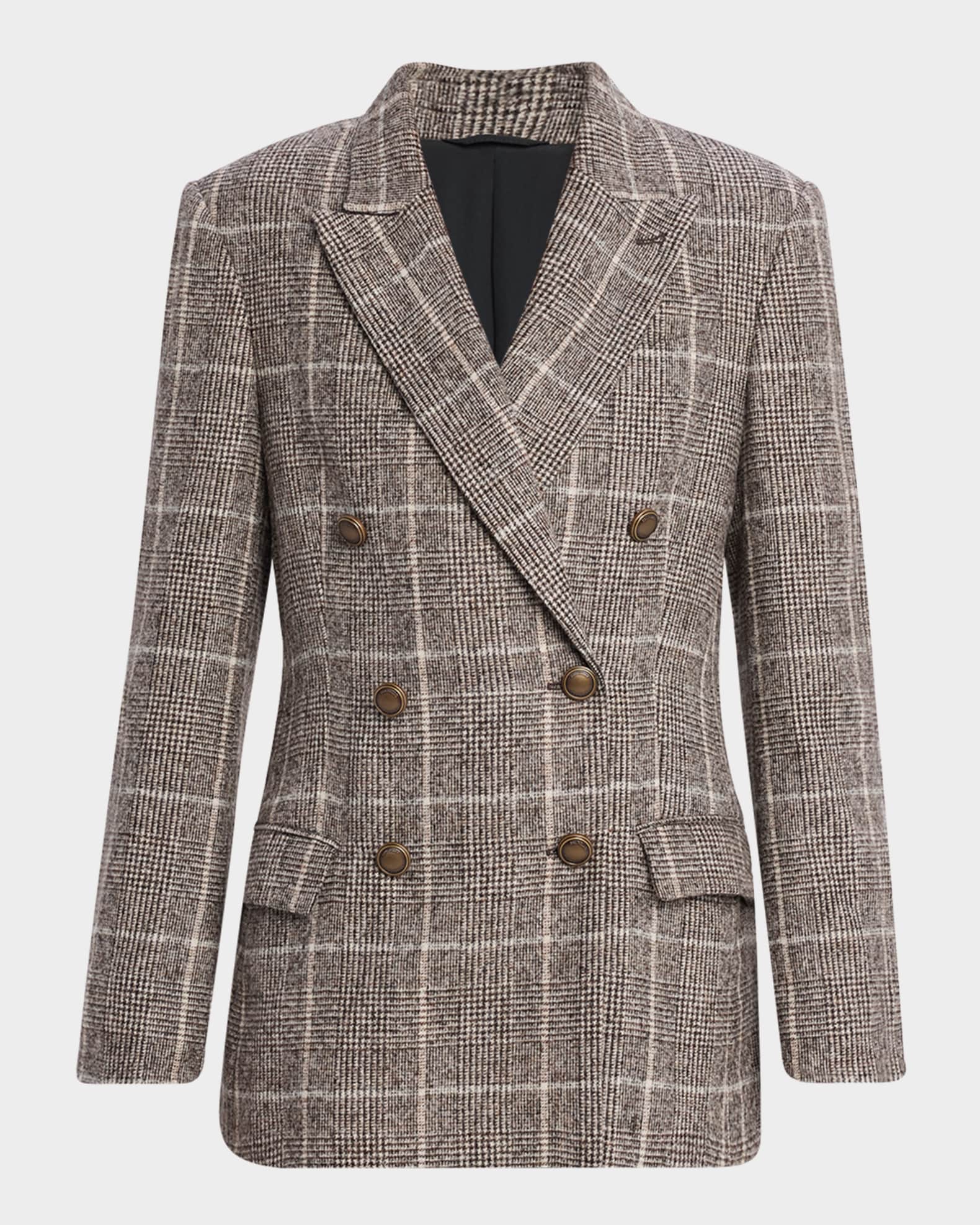 ジャケット BRUNELLO CUCINELLI DOUBLE-BREASTED JACKET IN BLEND Brunello Cucinelli Linen blend double-breasted jacket with