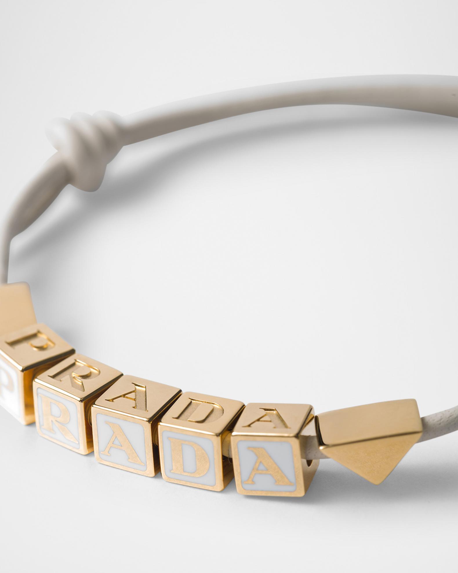 Auth Prada Bracelet Gold Leather/Metal #304329P24B Prada Saffiano Leather Bracelet | Neiman Marcus main image 2