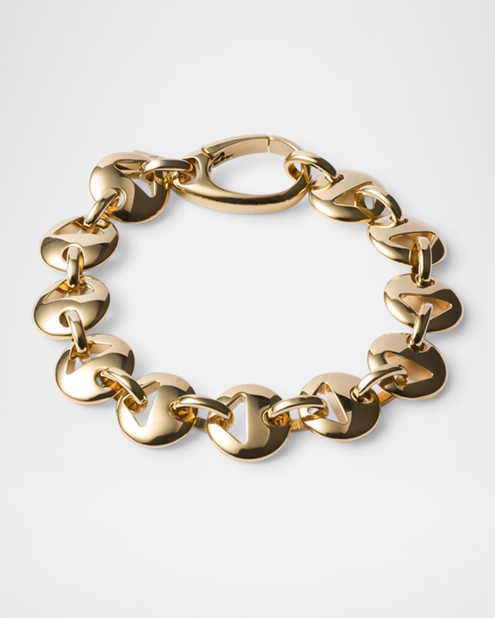 Triangle-Cutout Brass Chain Bracelet 0