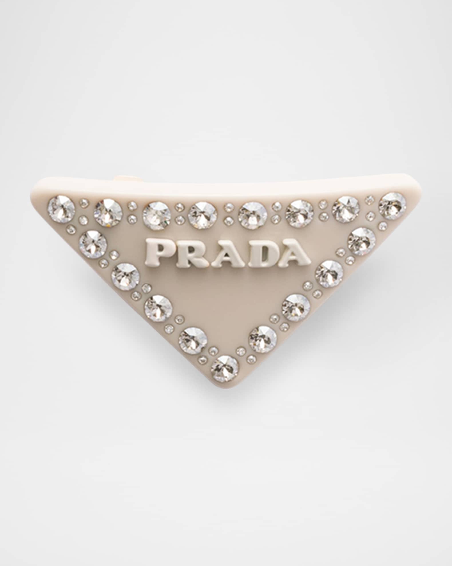 PRADA プレキシガラスの爪クリップ Prada Crystal Plexiglass Triangle Hair Clip | Neiman Marcus