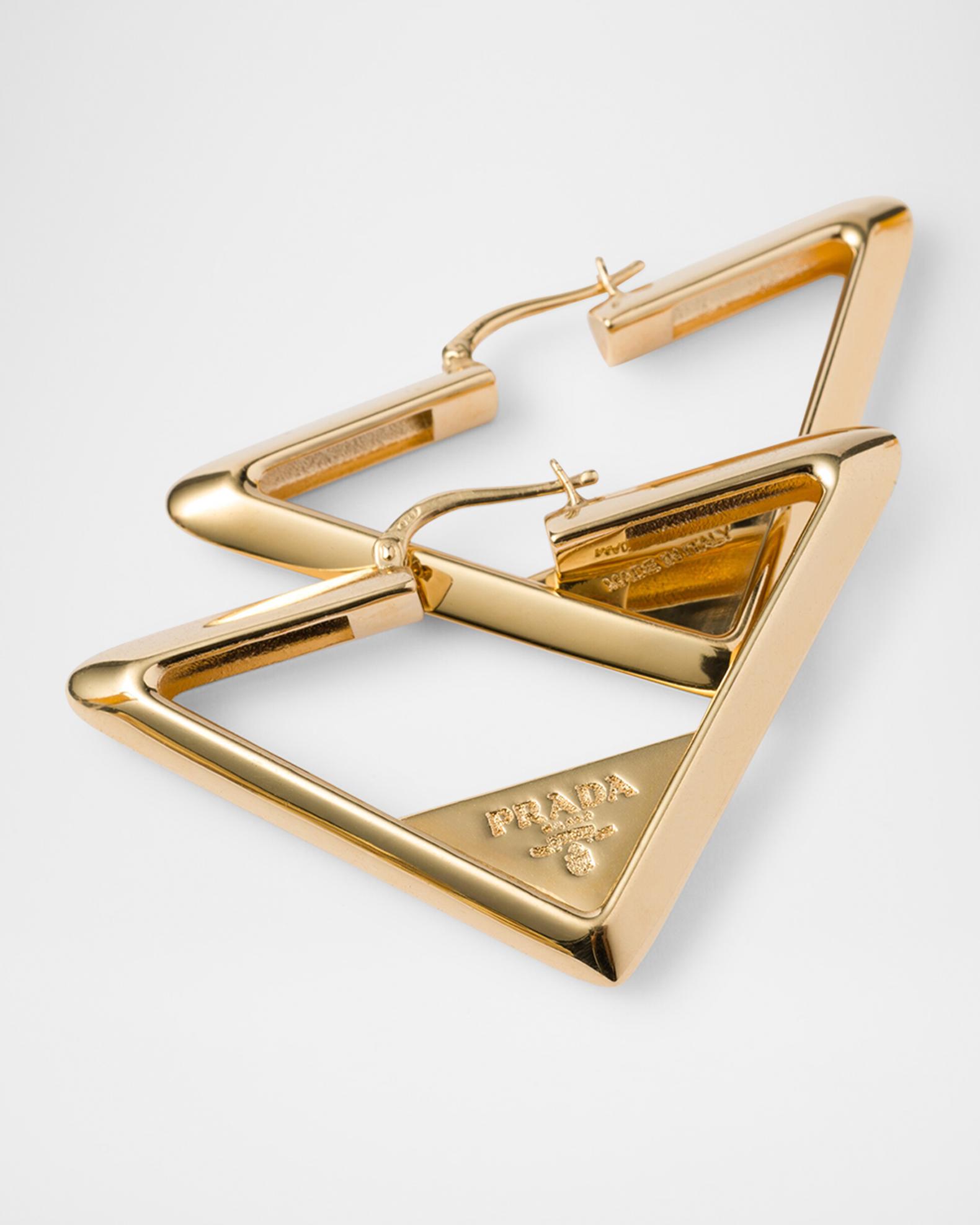 Prada Triangle Hoop Earrings | Neiman Marcus