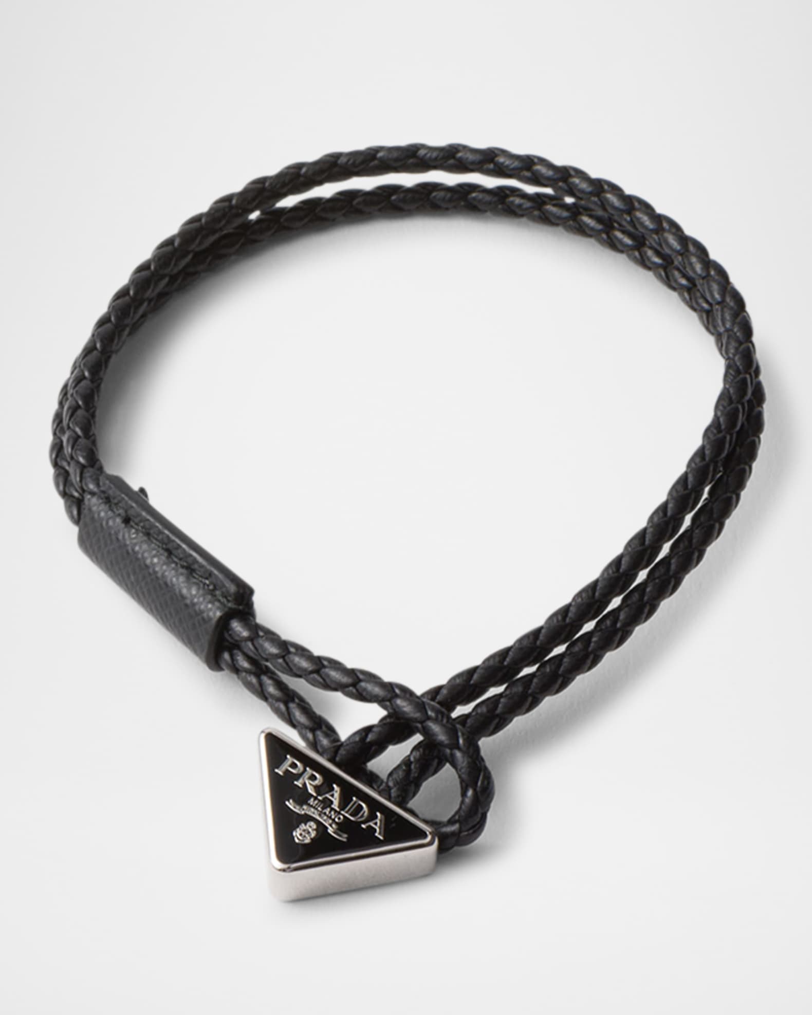 ★Prada Braided Nappa Leather Bracelet Black★ Prada Men's Braided Napa Leather Bracelet | Neiman Marcus