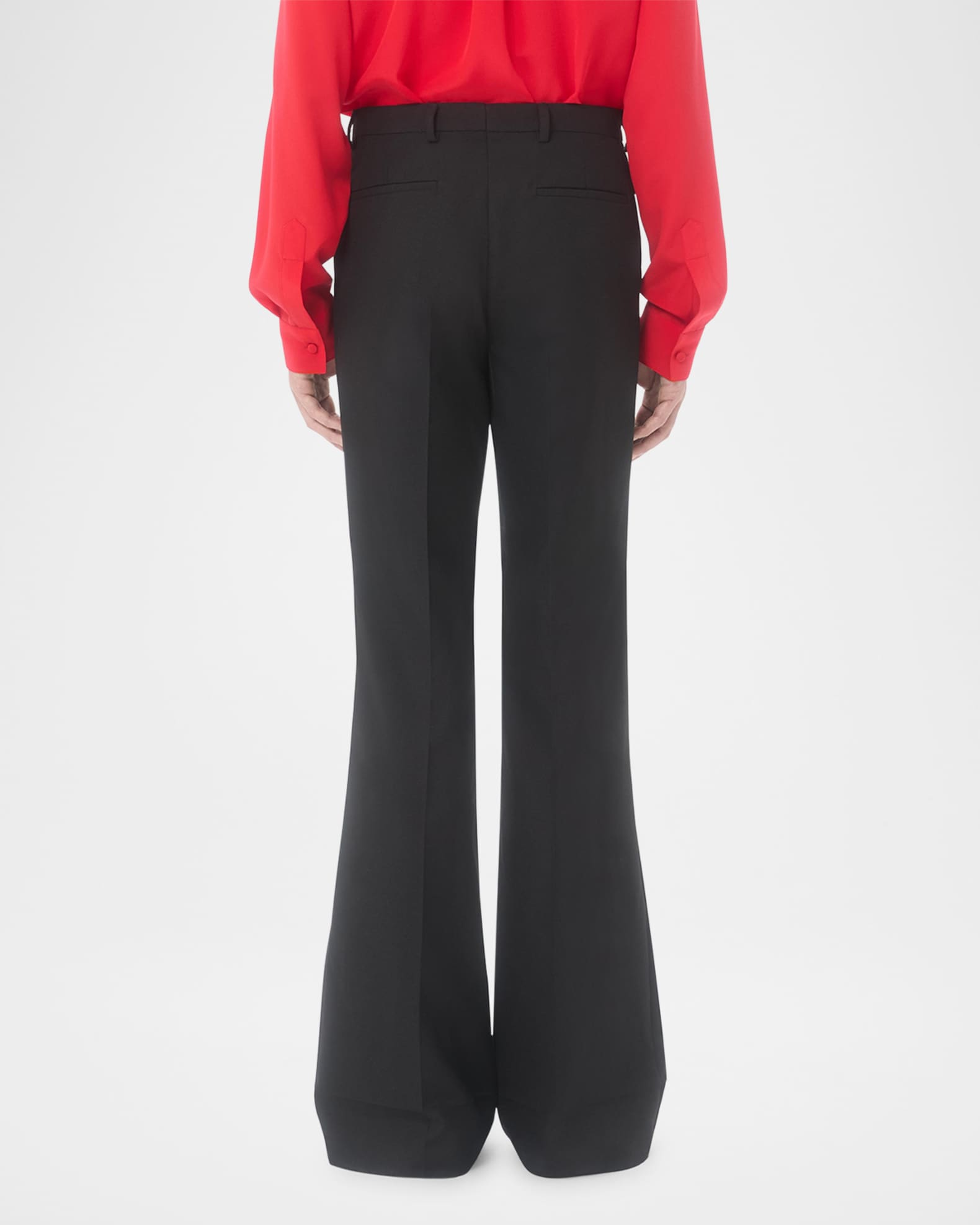 Valentino Garavani Men's Wide Leg Flared Flat-Front Pants | Neiman