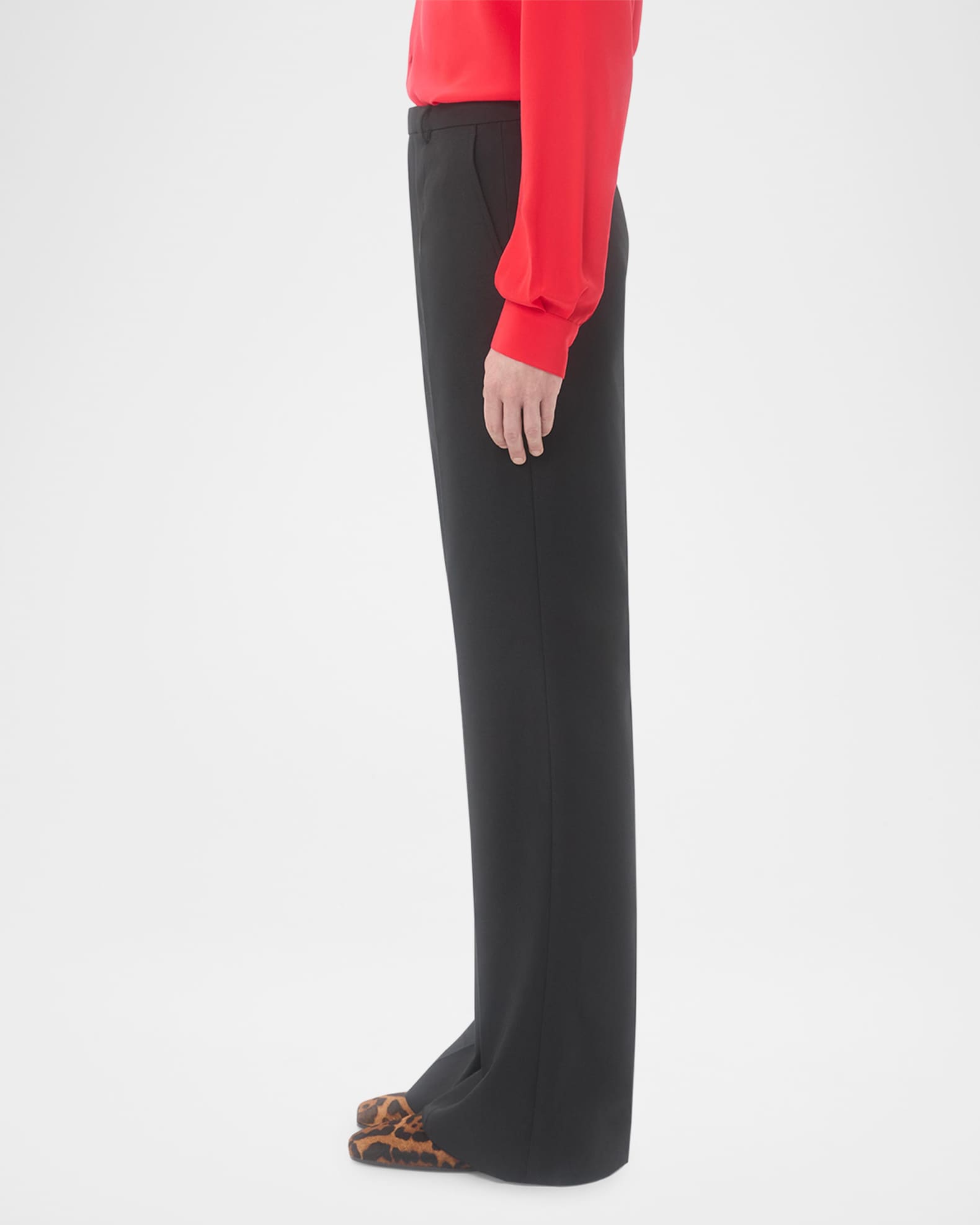 Valentino Garavani Men's Wide Leg Flared Flat-Front Pants | Neiman