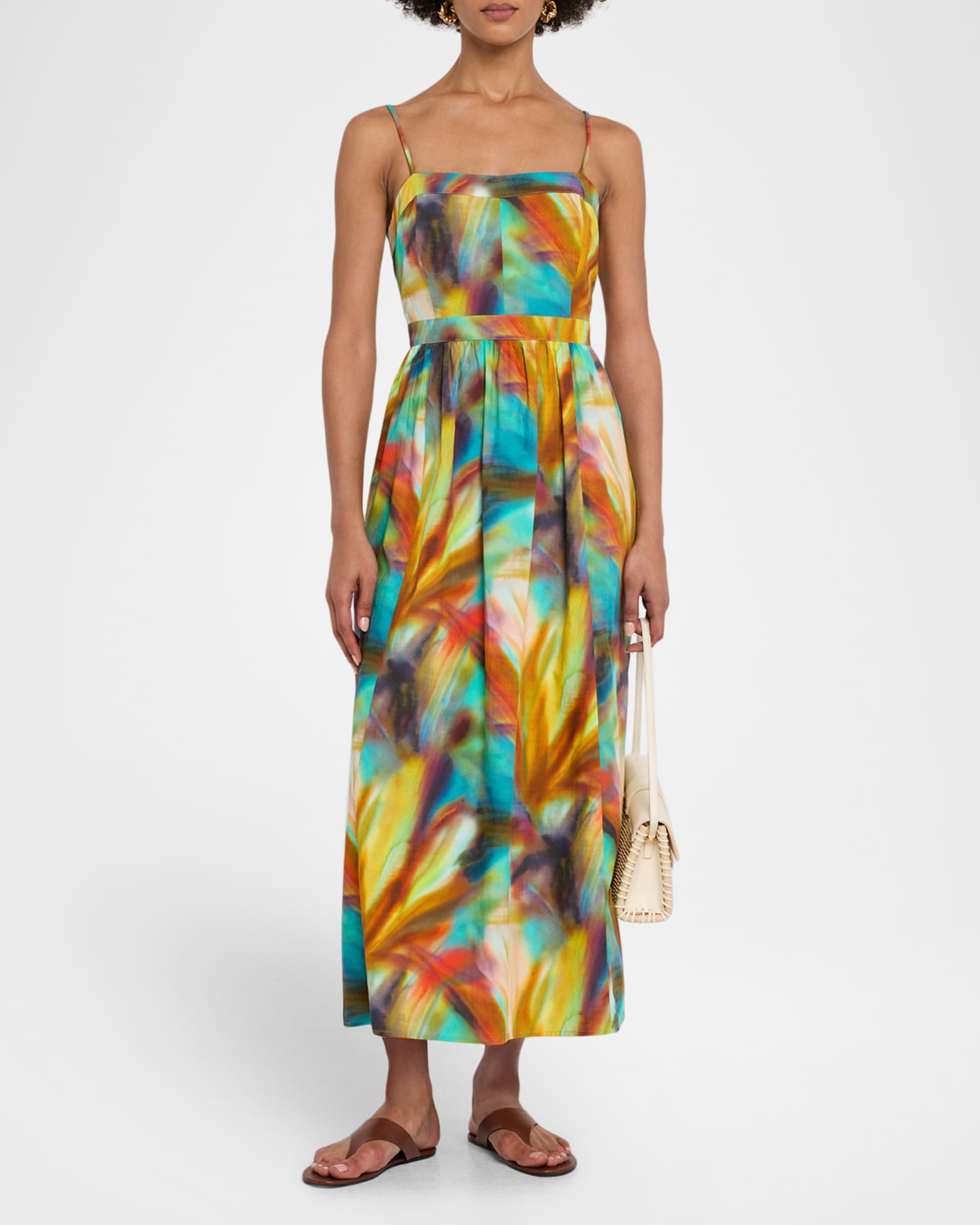 Marie Oliver Selene Cotton Midi Dress, Fauna, Women's, 8, Casual & Work Dresses Day Dresses Sundresses