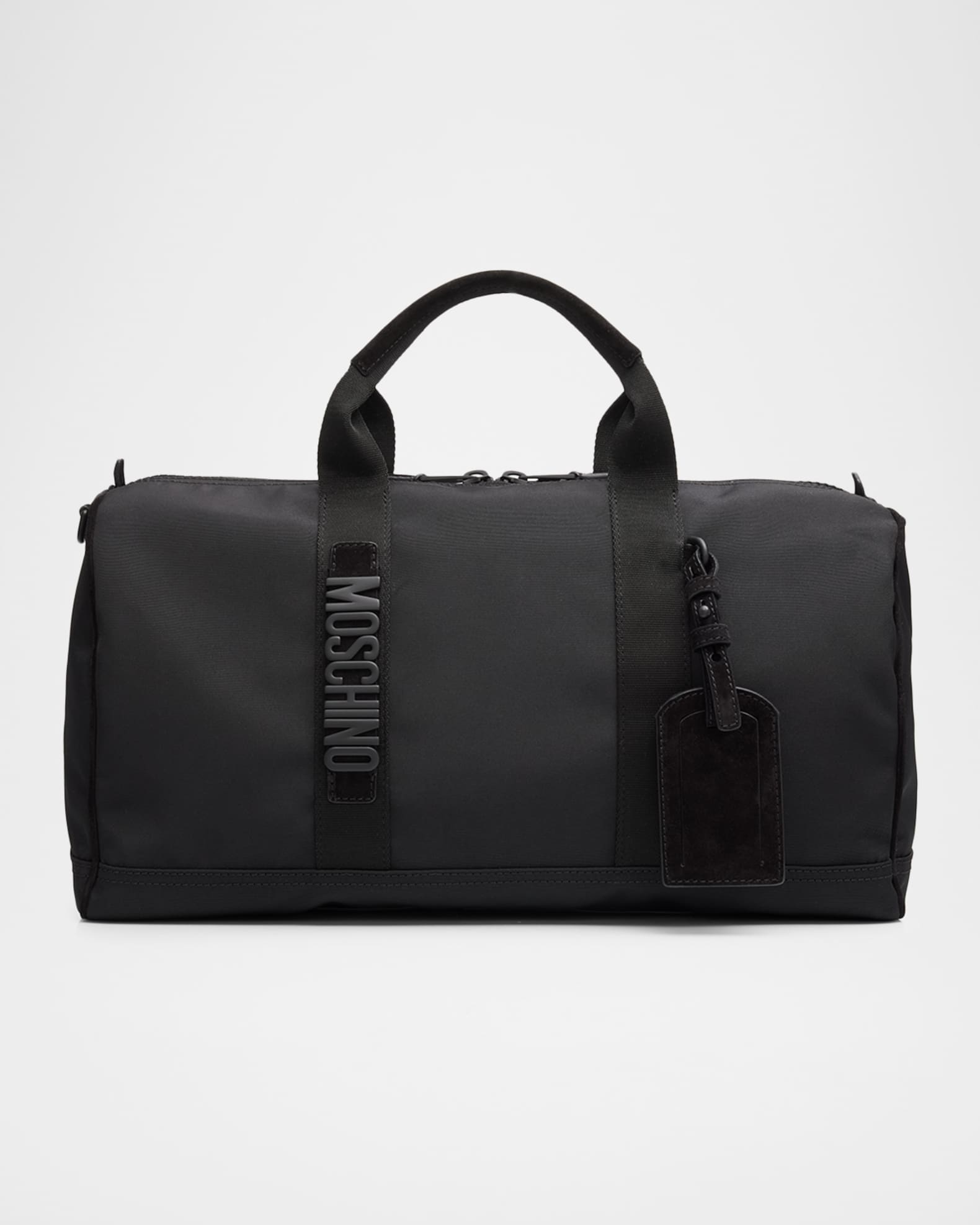 Moschino Men's Carry Me Cordura Duffel Bag with Crossbody Strap
