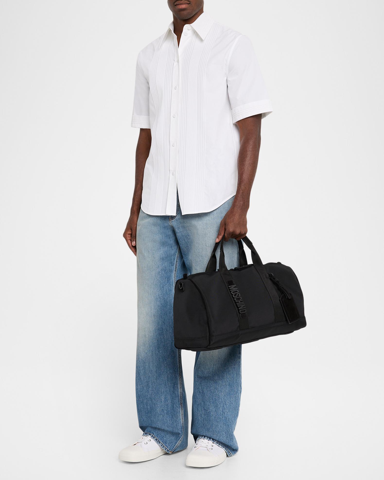 Moschino Men's Carry Me Cordura Duffel Bag with Crossbody Strap