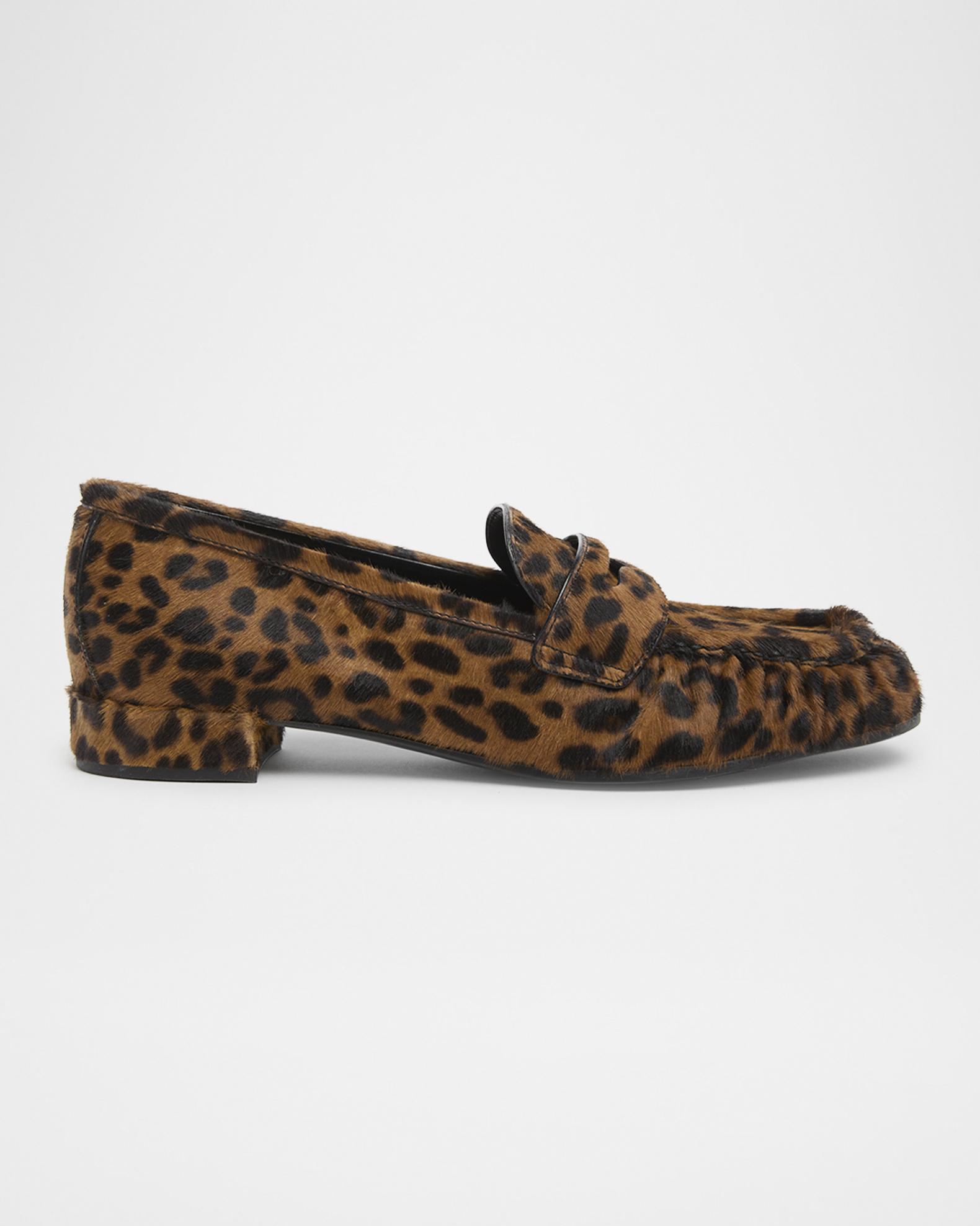 Prada Ruched Leopard-Printed Calf Hair Loafers | Neiman Marcus display picture 1