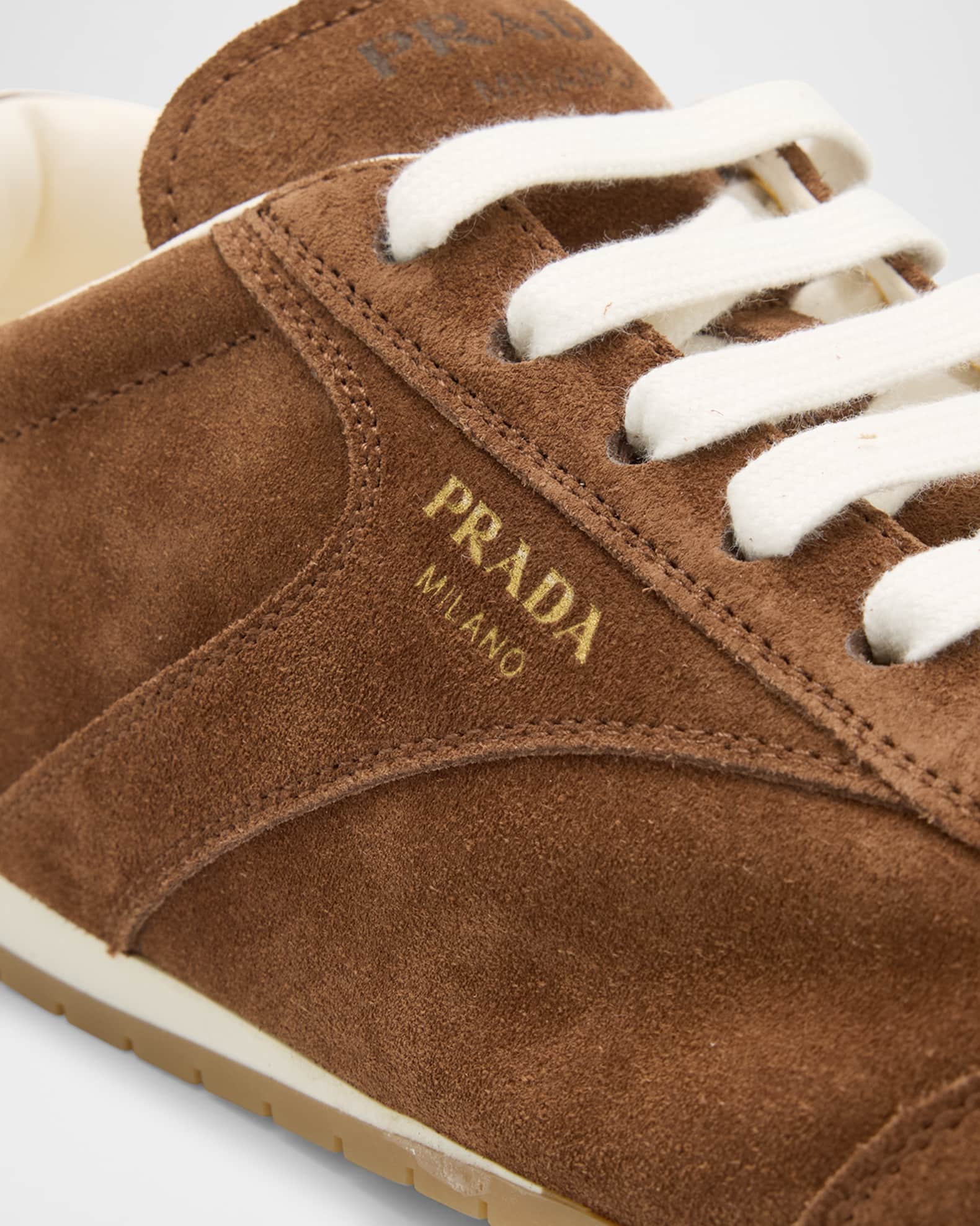Prada Suede Low-Top Sneakers | Neiman Marcus