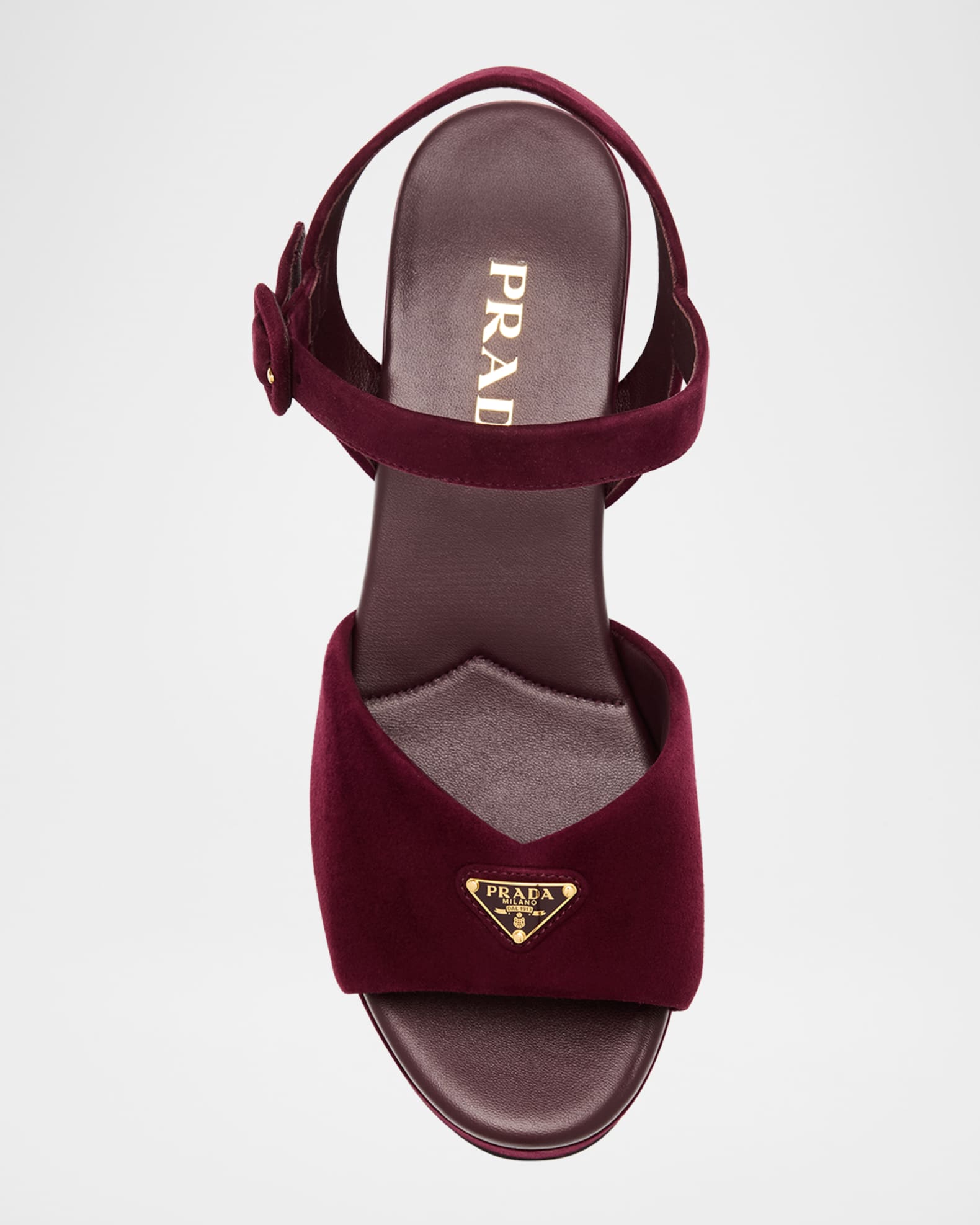 サンダル・ミュール PRADA Tyrian purple suede sandals (1XP48BF095008 F0007) Prada Tyrian Purple Suede Sandals | italist