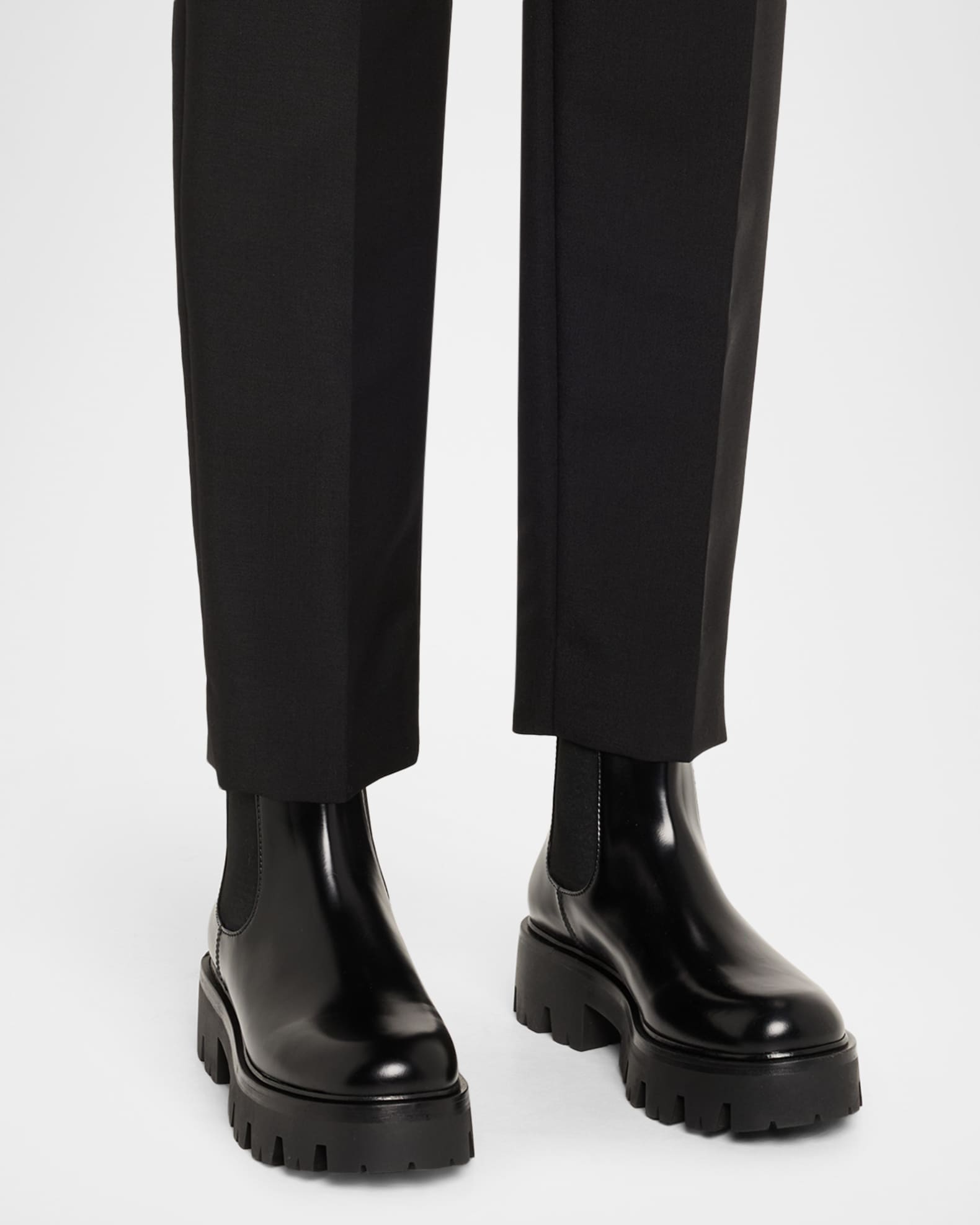 靴 PRADA Chelsea boots black Prada Leather Chelsea Boots | Black | FARFETCH