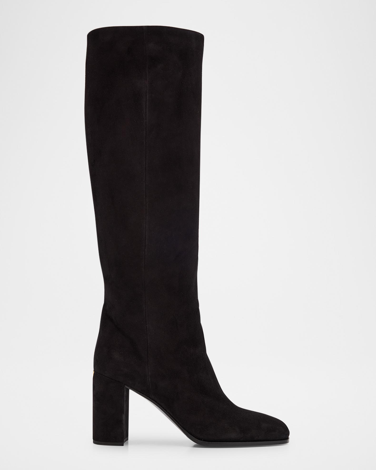 Prada Suede Knee-High Boots | Neiman Marcus