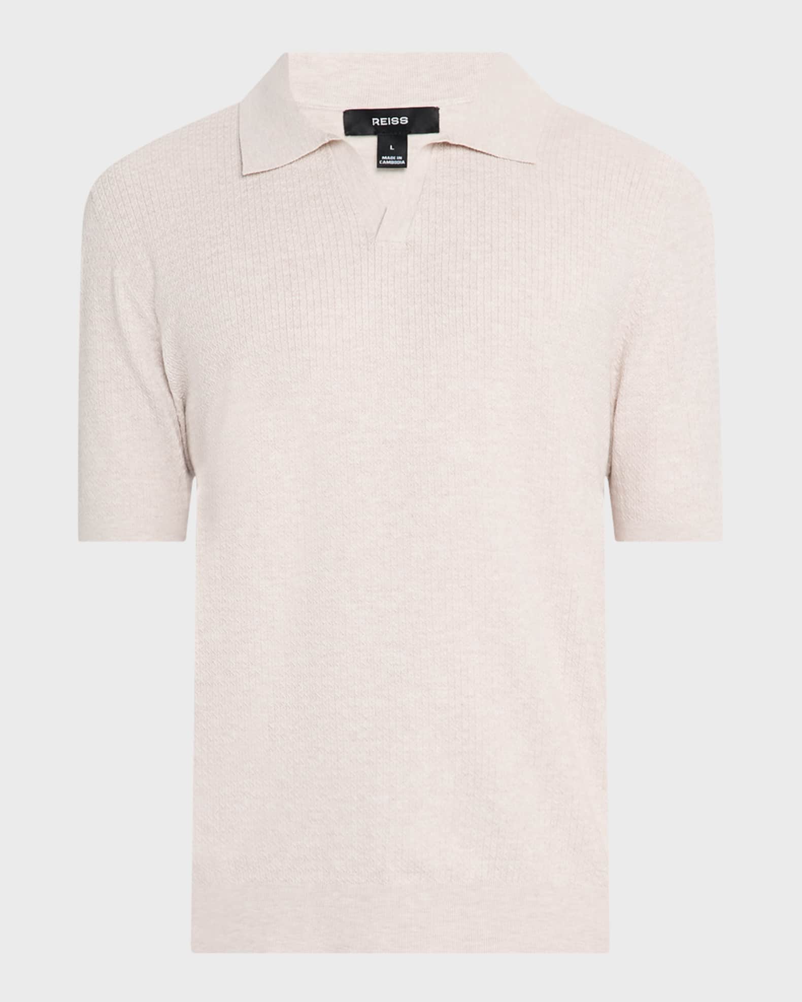 Men's Tyne Stretch Knit Johnny Collar Polo Shirt 0