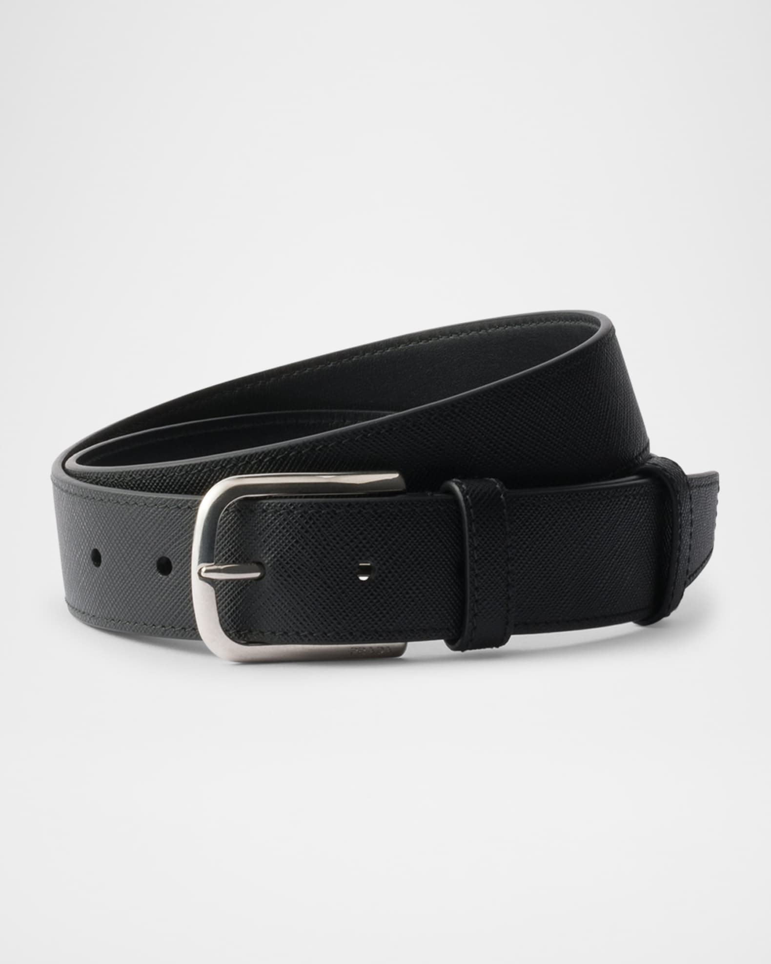 ベルト Prada Black leather belt 27337536_57920350_600.jpg