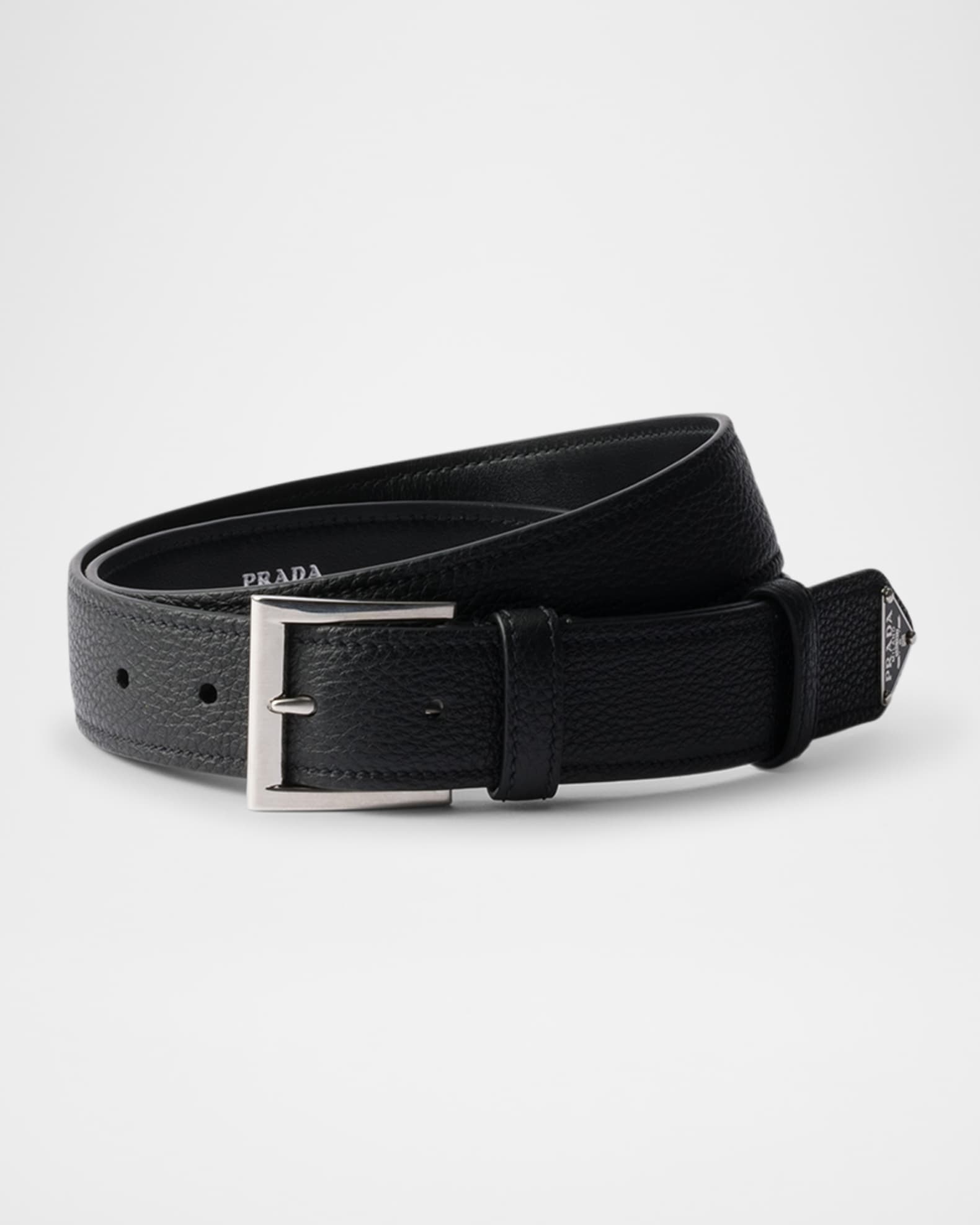 ベルト PRADA Black Leather Belt Black Saffiano Leather Belt | PRADA