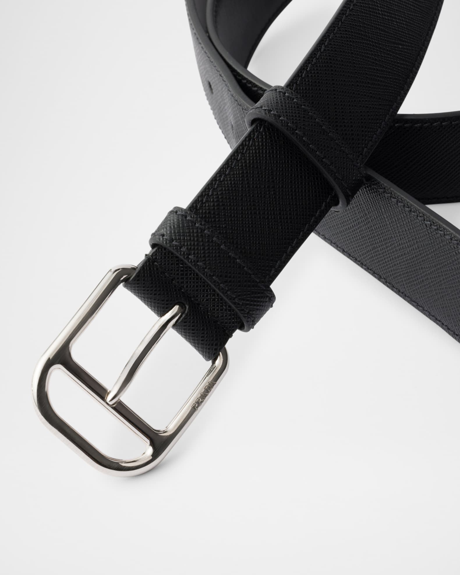 Prada Men's Saffiano Leather Belt | Neiman Marcus