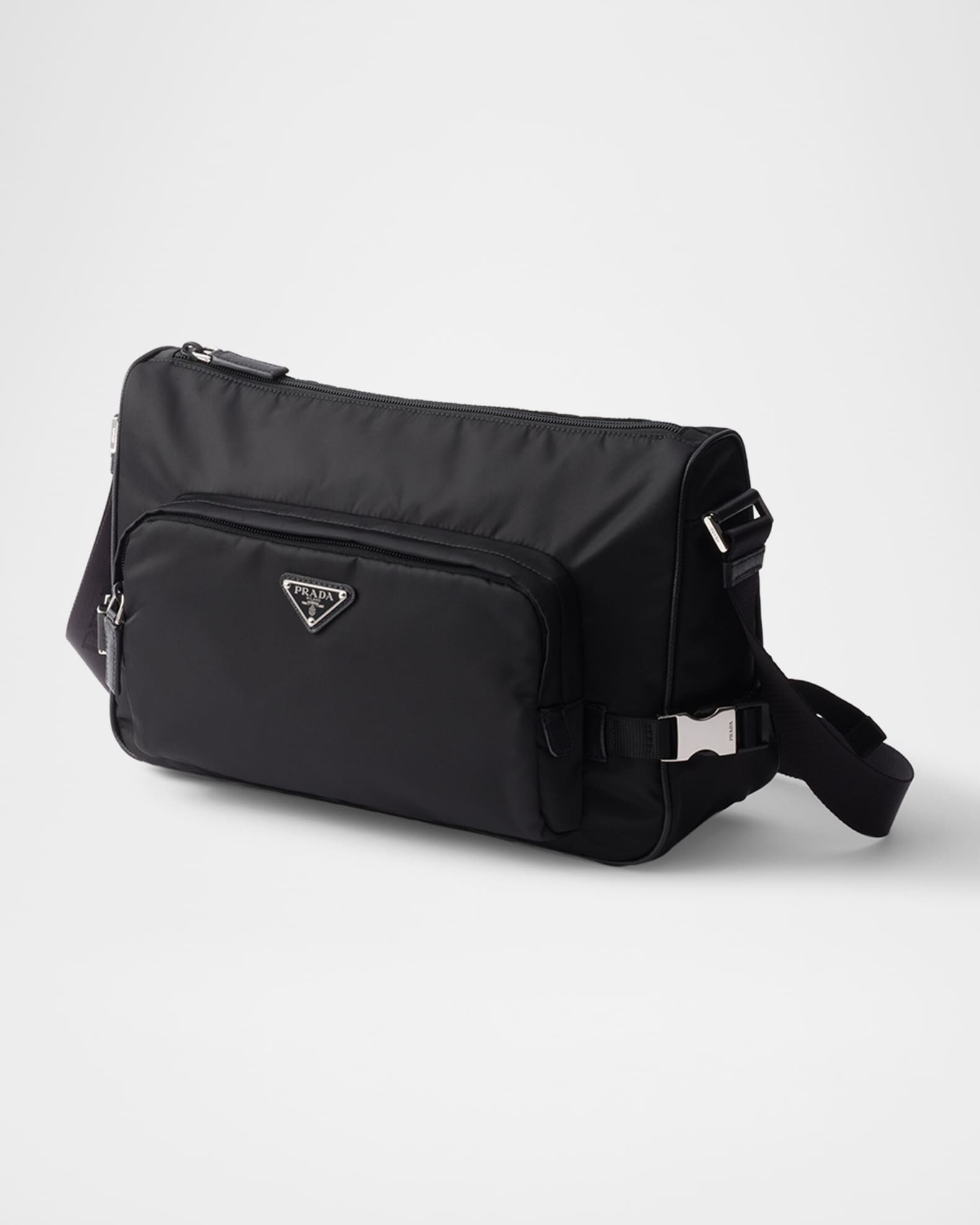 Men's Large Re-Nylon And Saffiano Leather Shoulder Bag 1