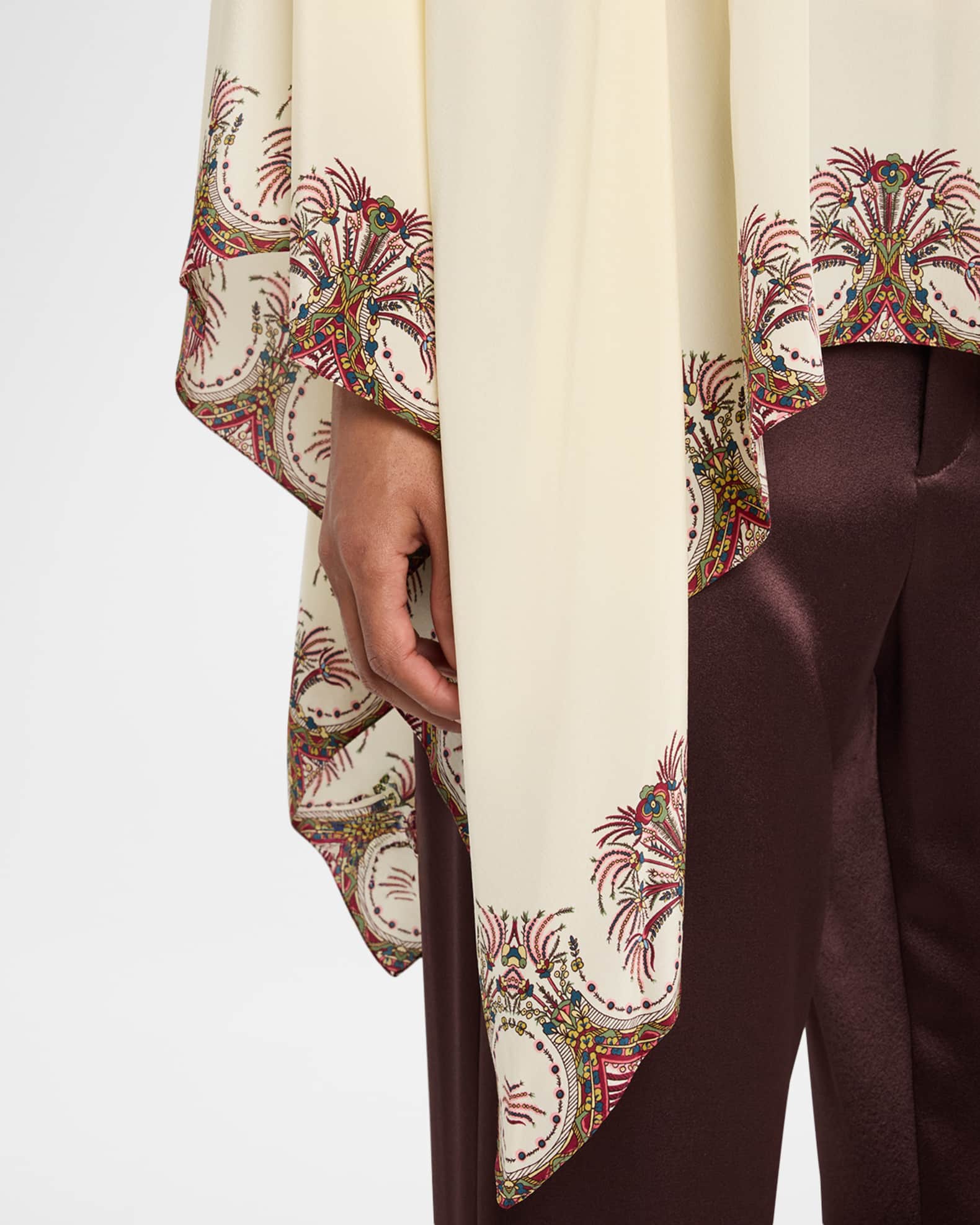 Etro Printed Silk Poncho | Neiman Marcus