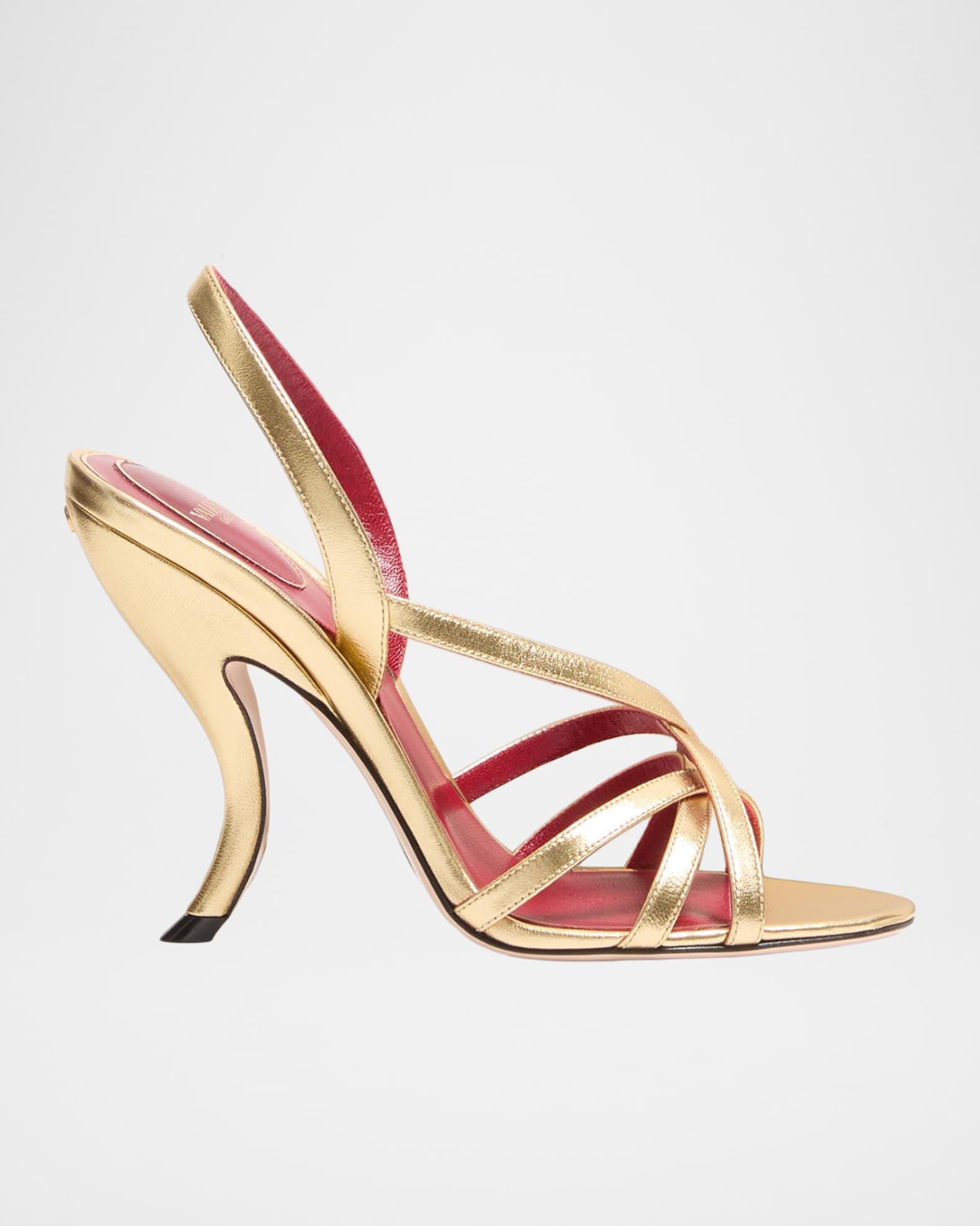 Valentino Garavani Fetishique Metallic Leather Sandals | Neiman Marcus