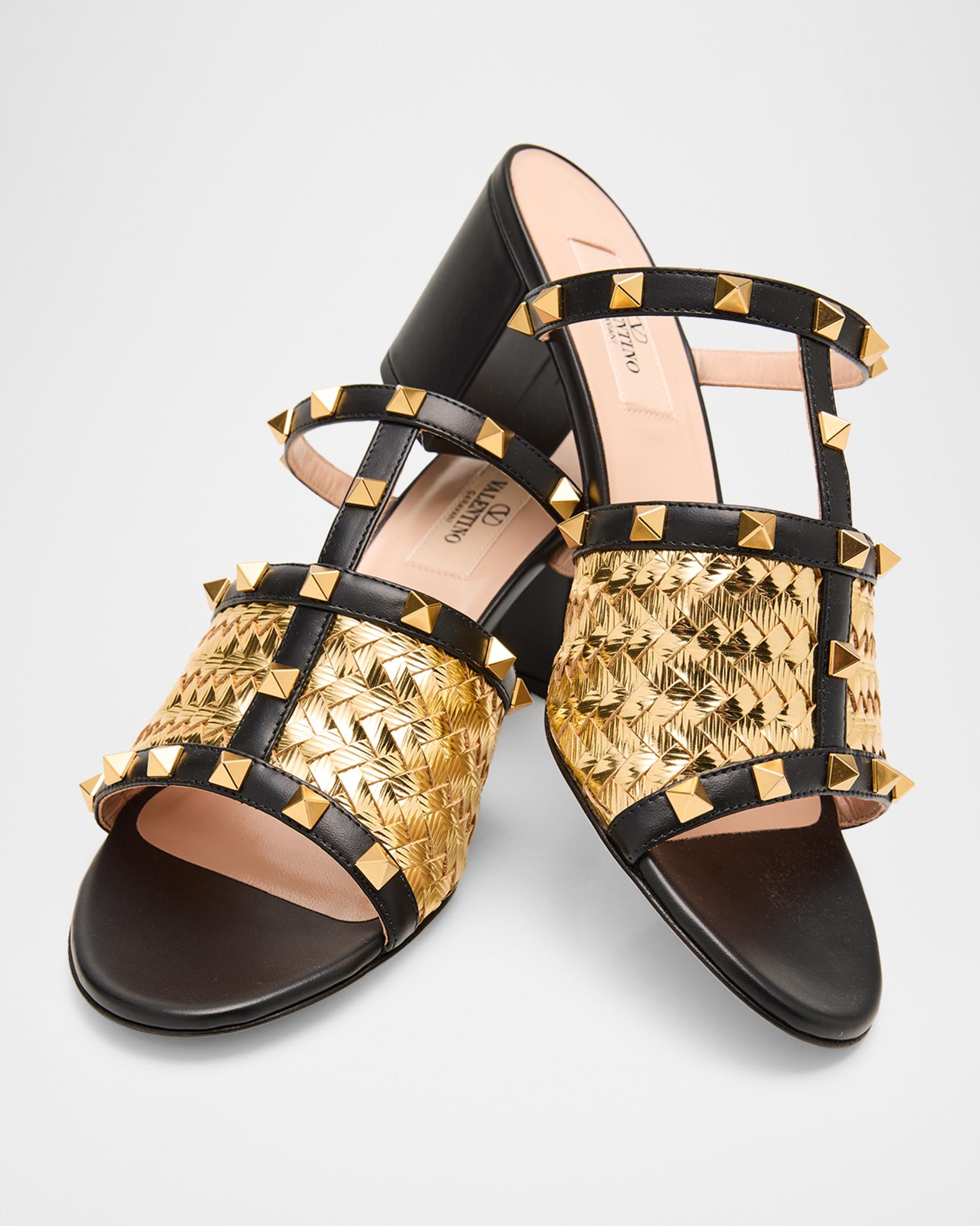 Valentino Garavani 60mm Rockstud Intreccio Metallic Nappa  display picture 1