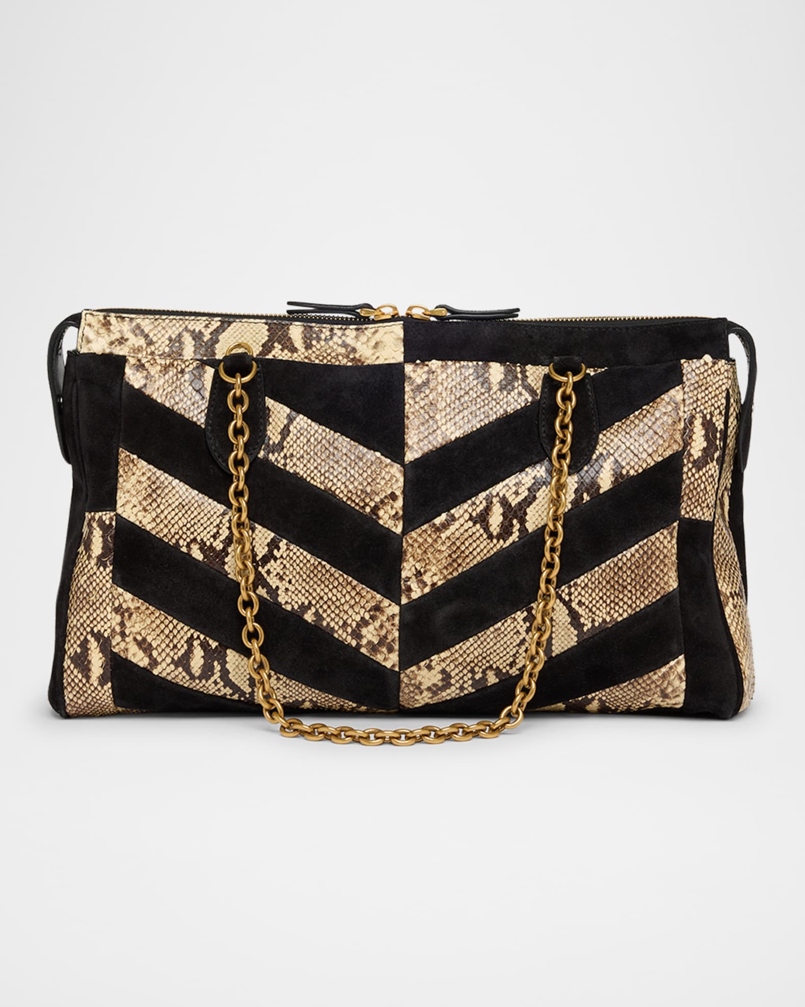 Valentino Garavani Panthea Medium Patchwork Chevron Shoulder Bag