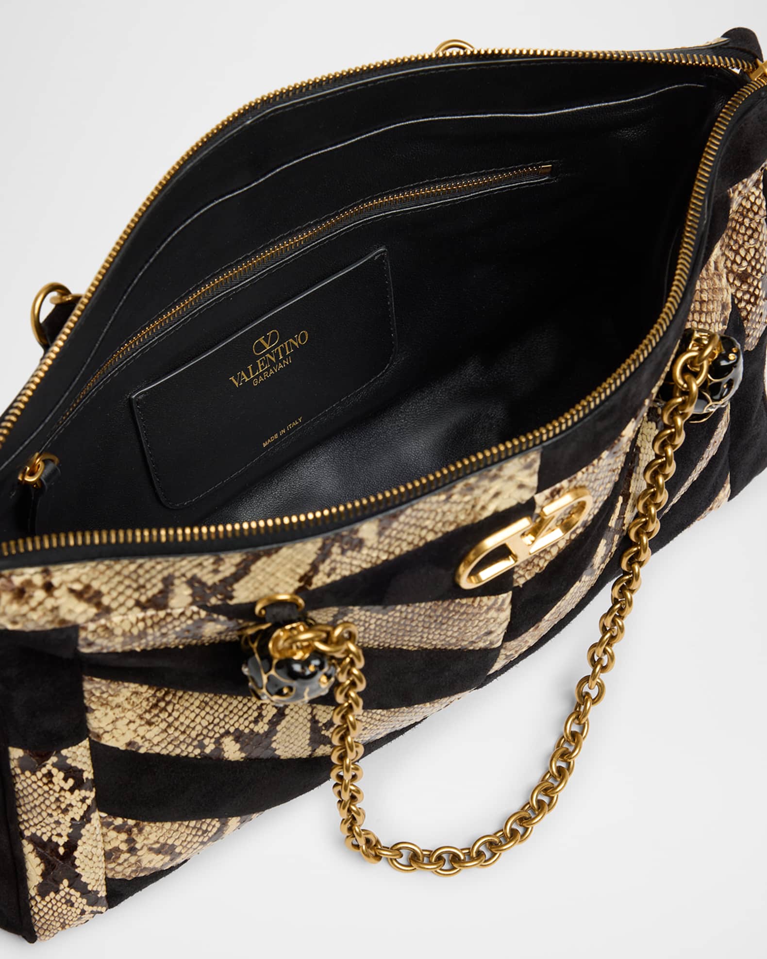Valentino Garavani Panthea Medium Patchwork Chevron Shoulder Bag