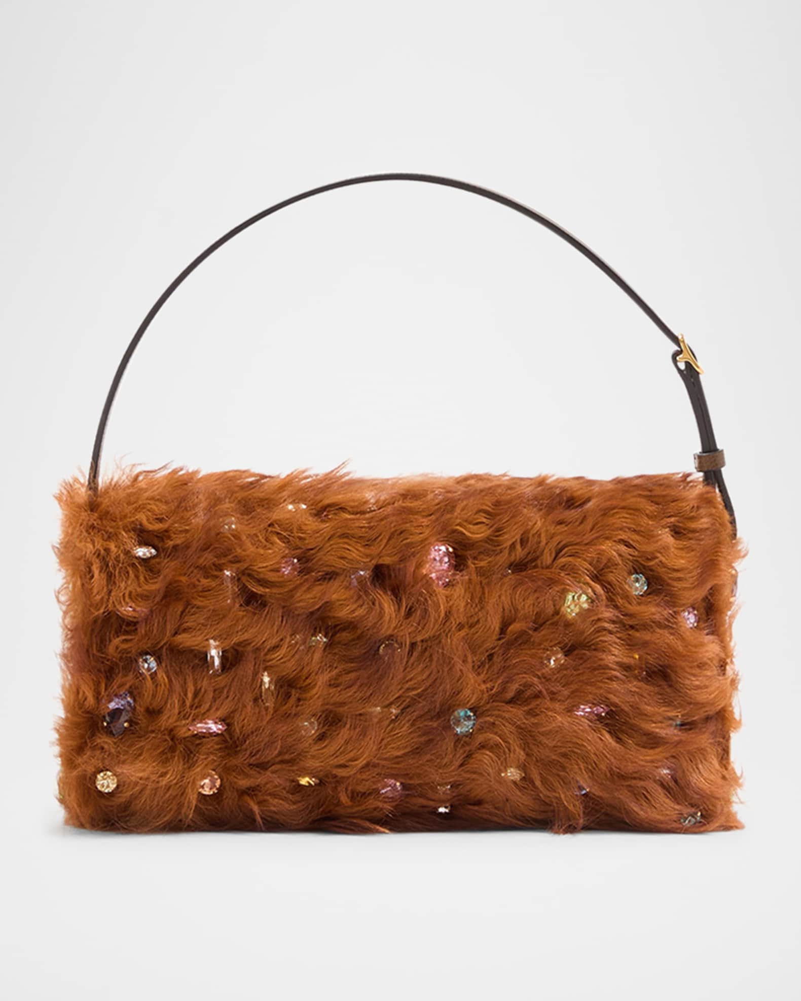VALENTINO GARAVANI スパンコール×ラインストーン トートバッグ Valentino Garavani Small Locò VLOGO Beaded Paisley Shoulder Bag