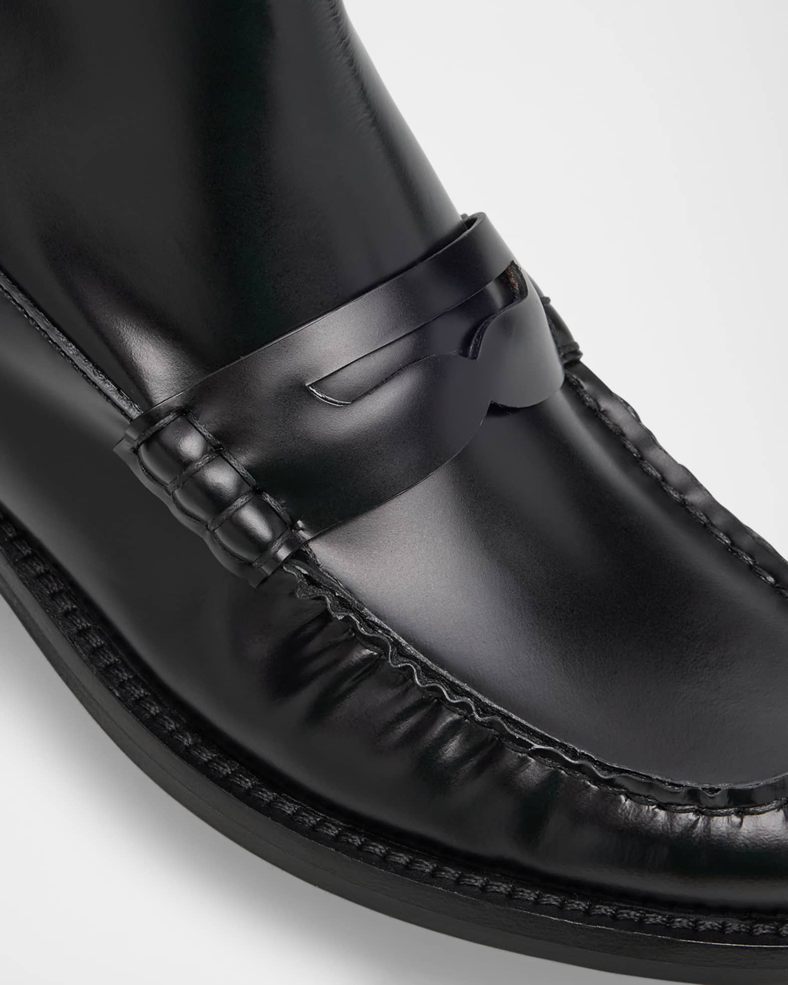 Prada Spazzolato Leather Knee-High Boots | Neiman Marcus