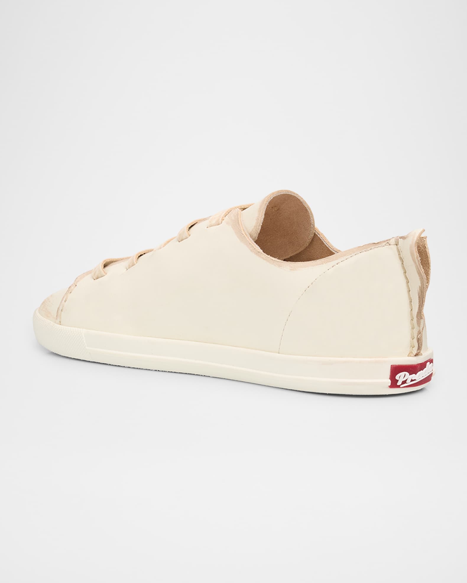Prada Distressed Low-Top Leather Sneakers | Neiman Marcus