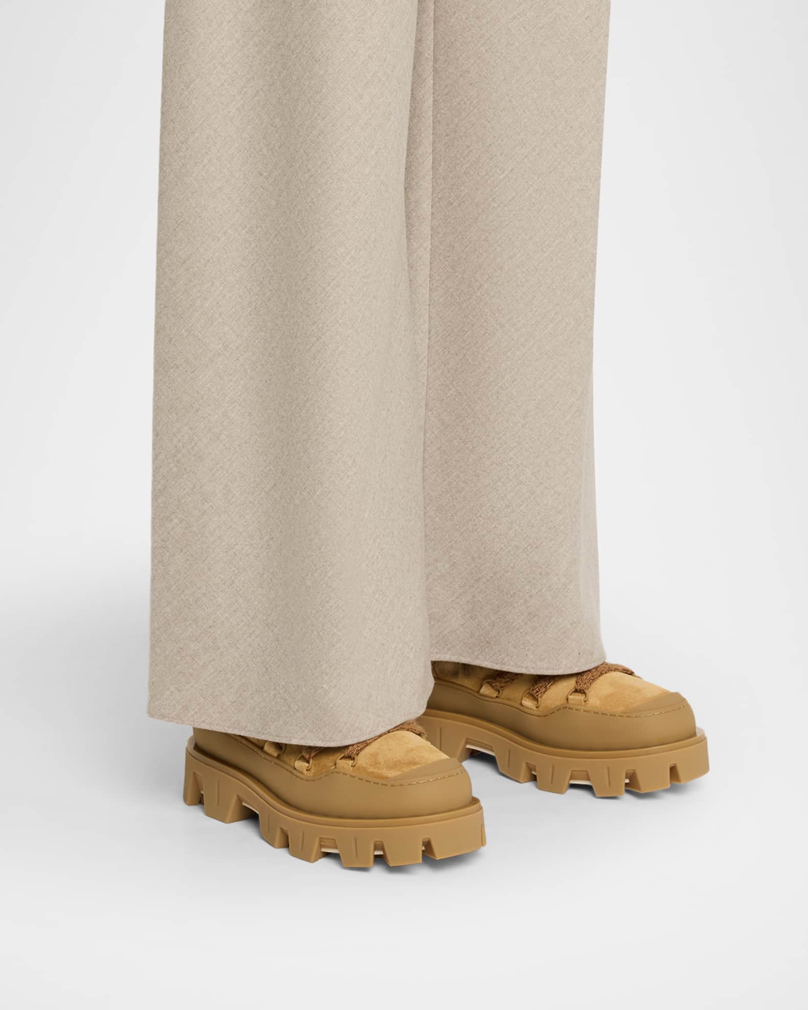 Moncler Peak Apres Suede and Shearling Ankle Boots | Neiman Marcus