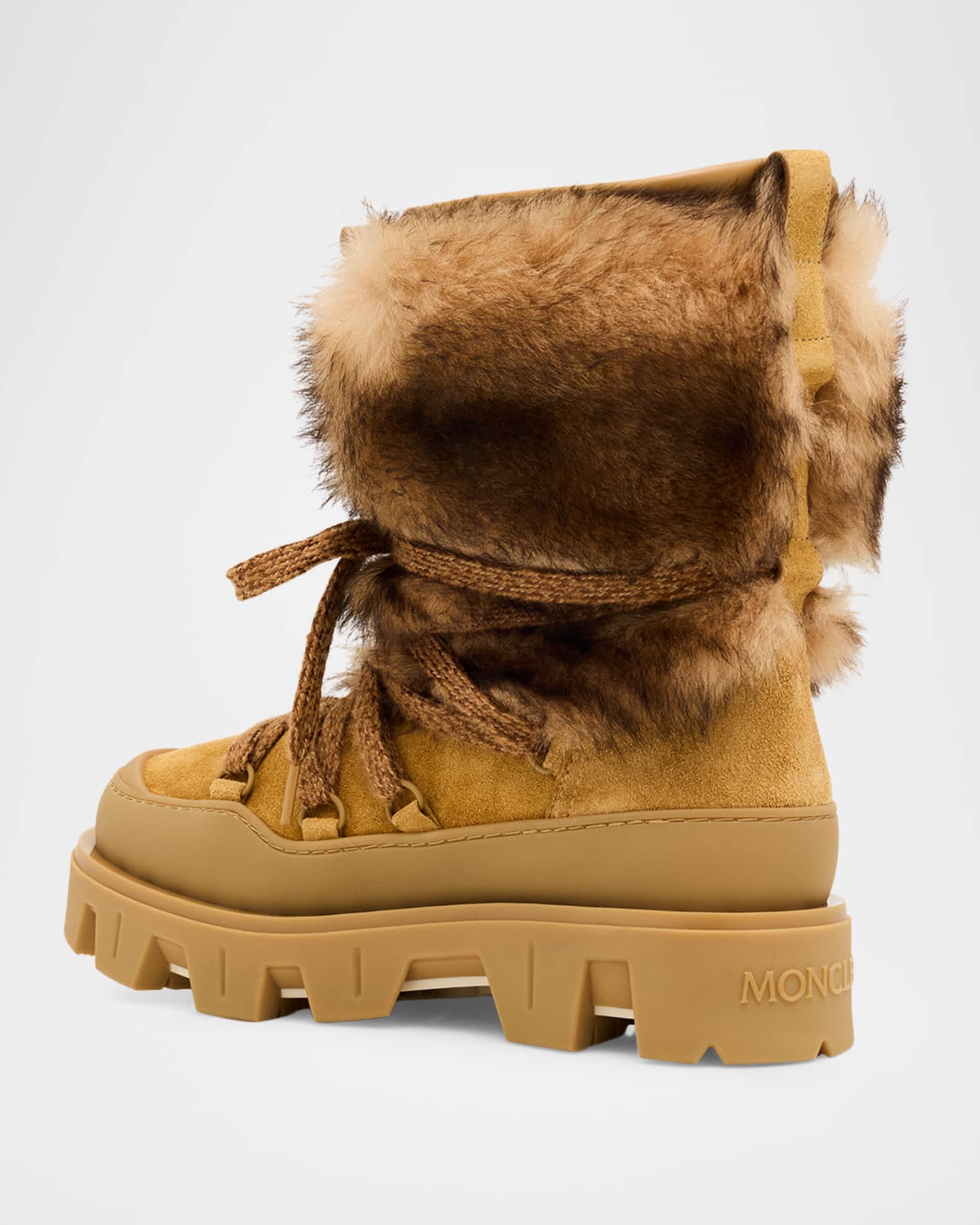 Moncler Peak Apres Suede and Shearling Ankle Boots | Neiman Marcus