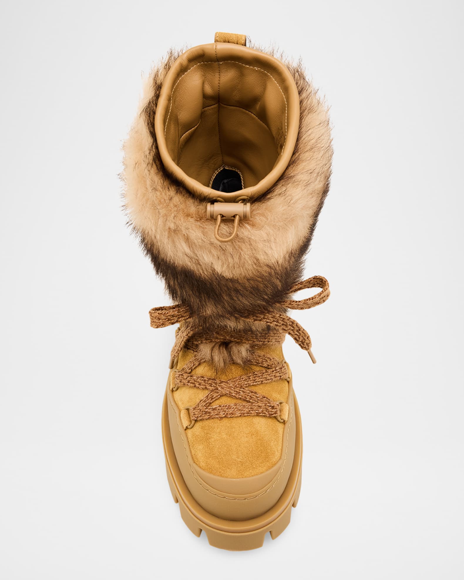 Moncler Peak Apres Suede and Shearling Ankle Boots | Neiman Marcus