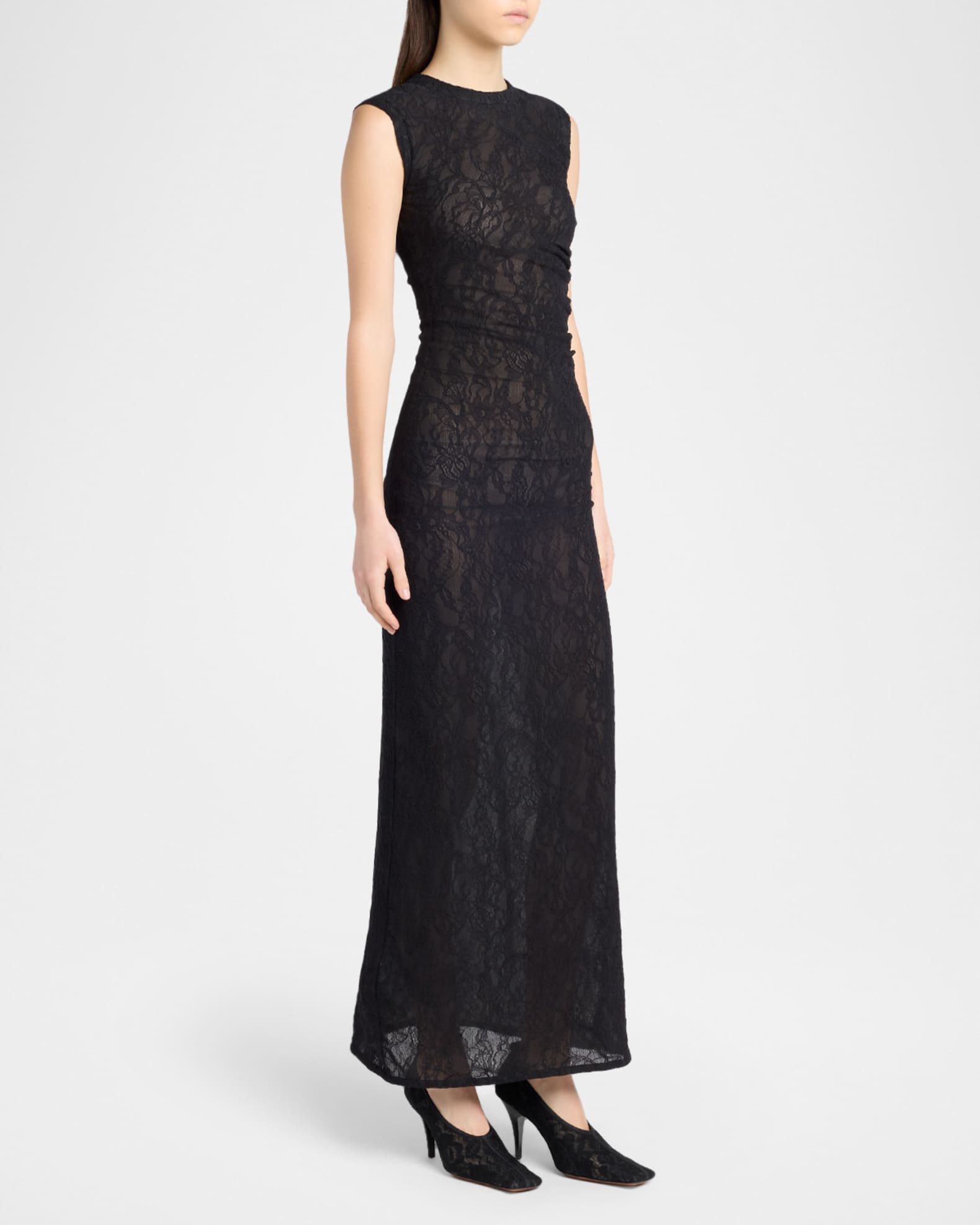 Stella McCartney Women's Stretch Lace Column Dress - Black - Size XL