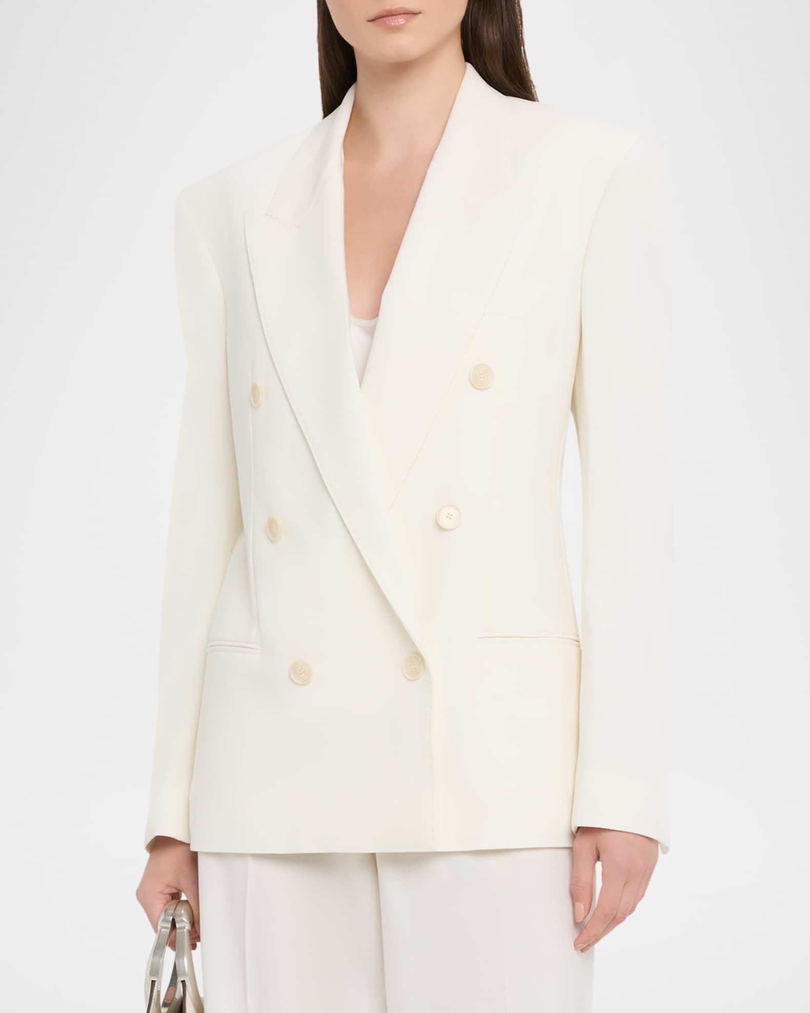 STELLA MCCARTNEY  ダブルブレストウールジャケット Stella McCartney Double-Breasted Wool Canvas Tuxedo Blazer
