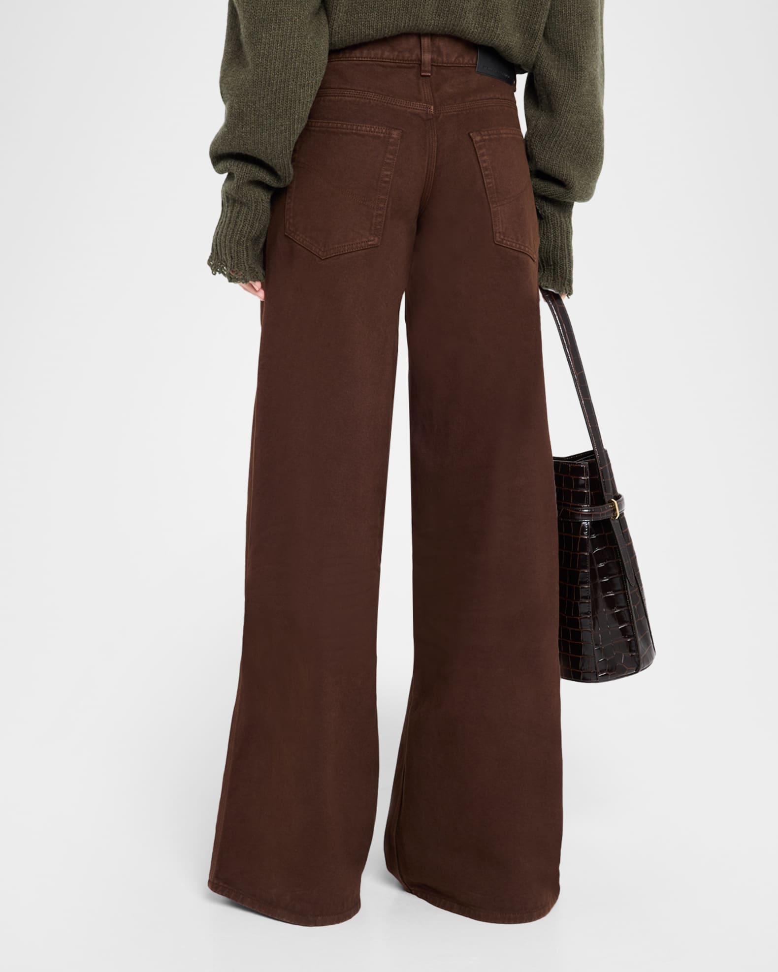 【stella-mccartney】ミッドライズワイドレッグジーンズ Stella McCartney Mid-Rise Wide-Leg Denim Jeans | Neiman Marcus