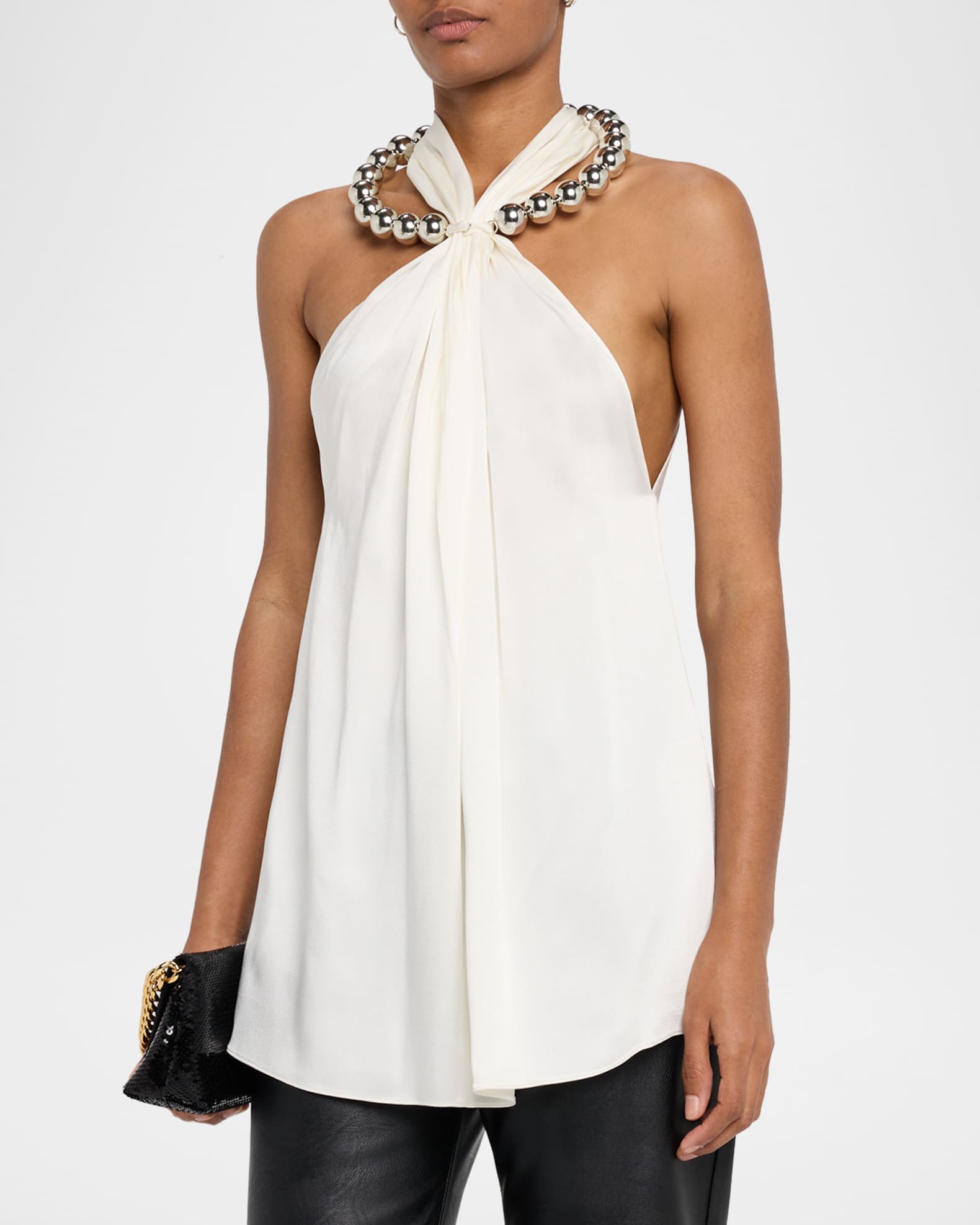 Stella McCartney Sphere Embellished Halter Top | Neiman Marcus