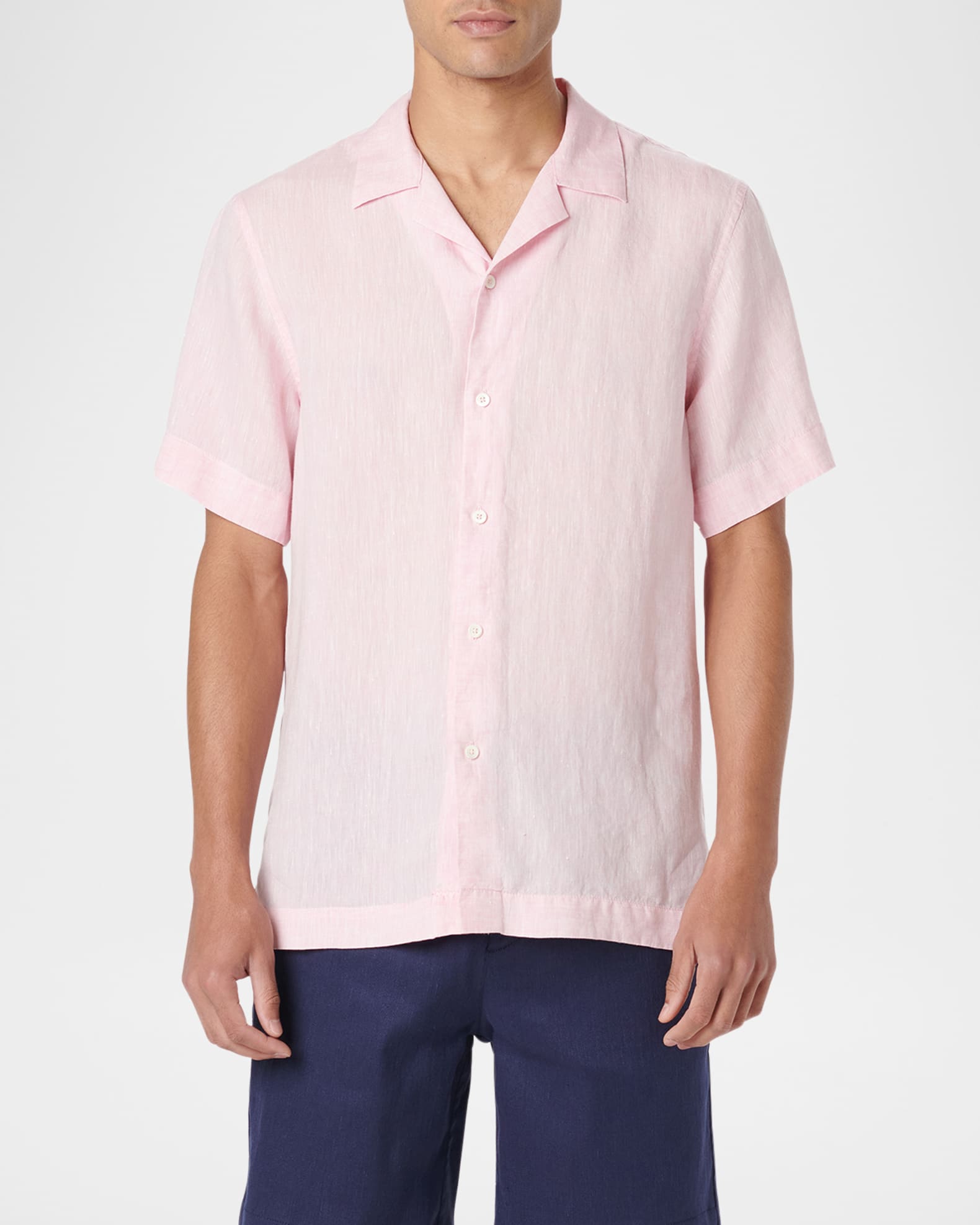 Bugatchi Men's Jackson Linen Camp Shirt | Neiman Marcus