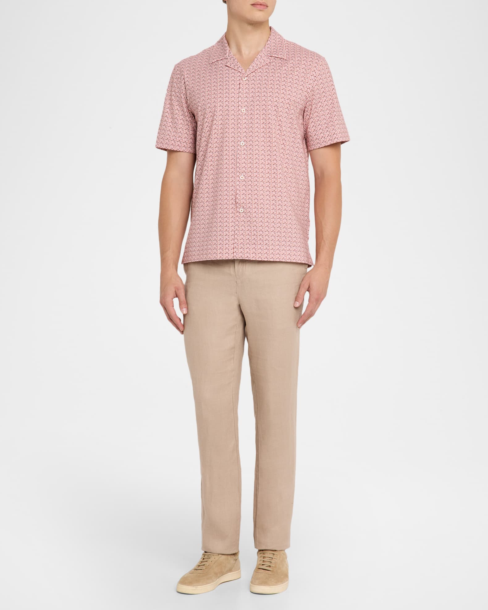 Men's OoohCotton Herringbone Camp Shirt 1