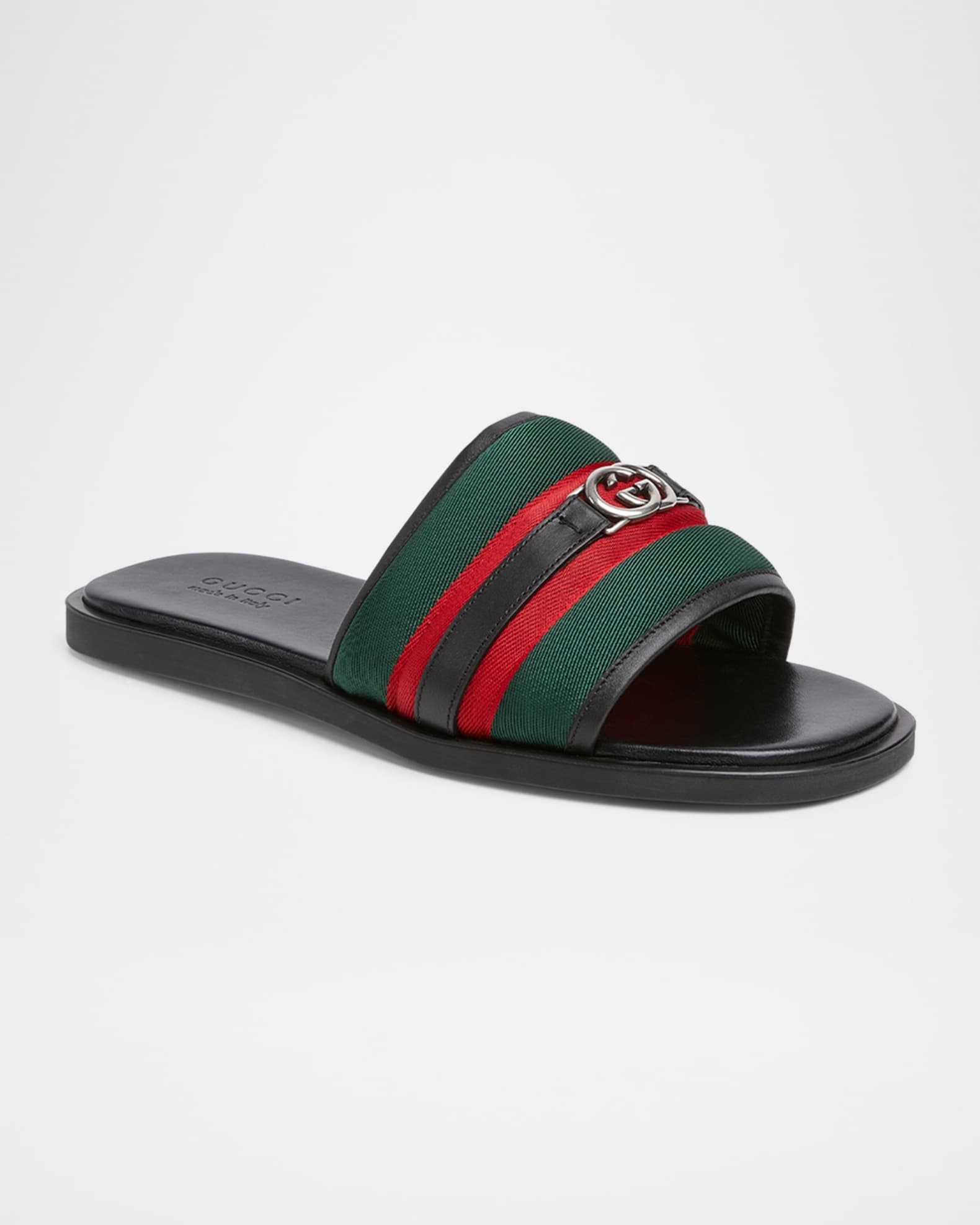 Men's Maverik Web Slide Sandals with Interlocking G