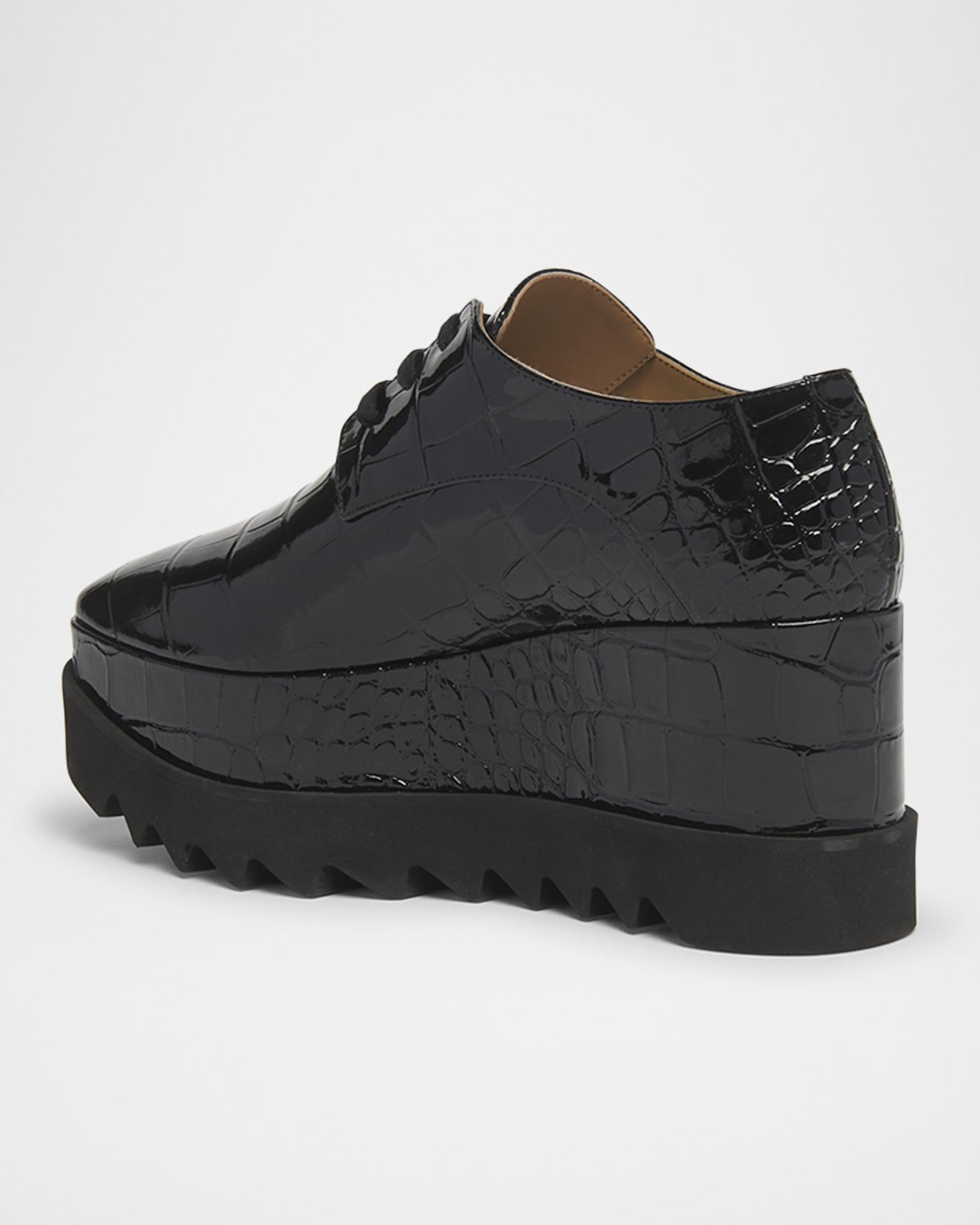 Stella McCartney Elyse Croc-Embossed Patent Platform Loafers