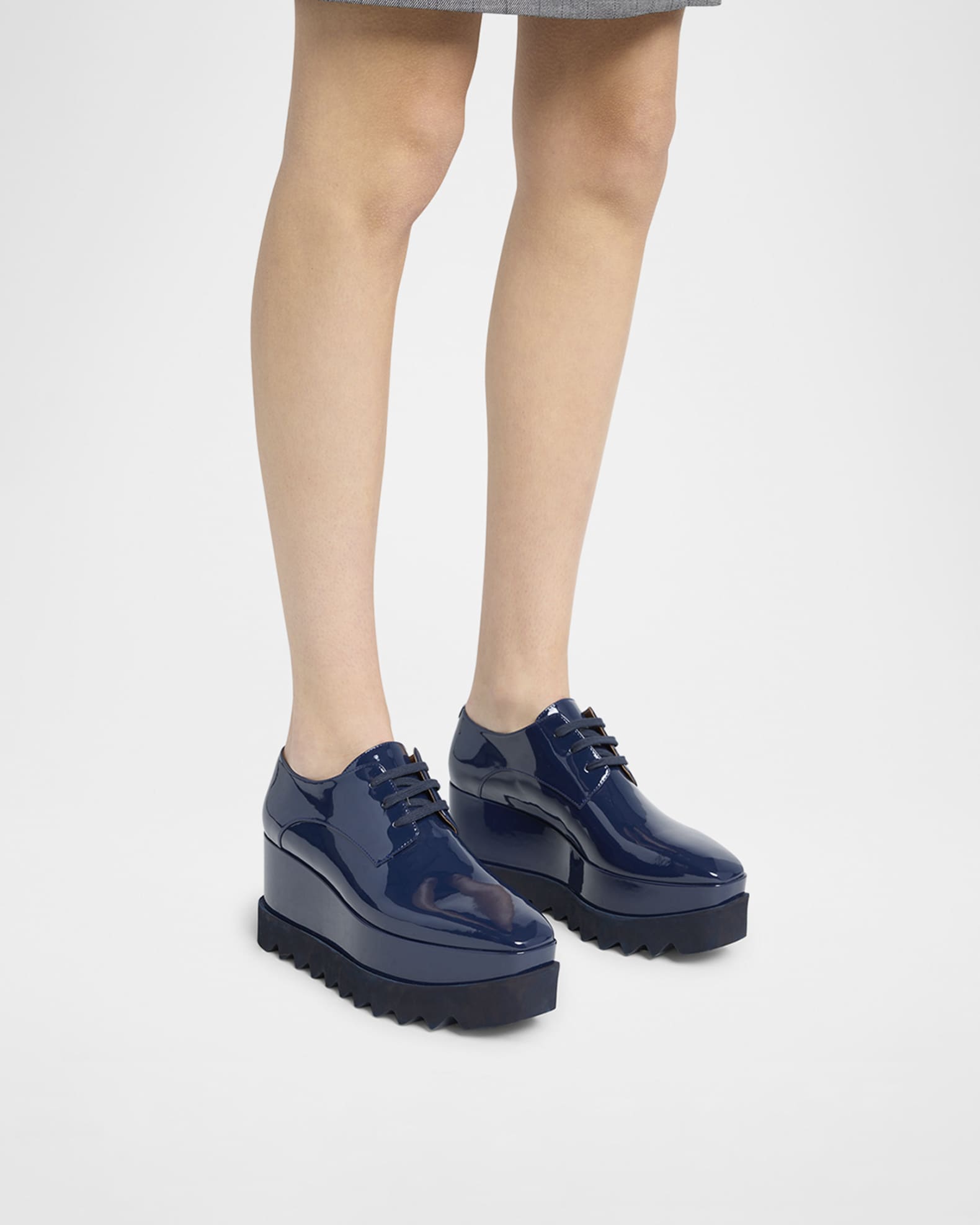 Stella McCartney Sneak-Elyse Toothed-Sole Platform Sneakers